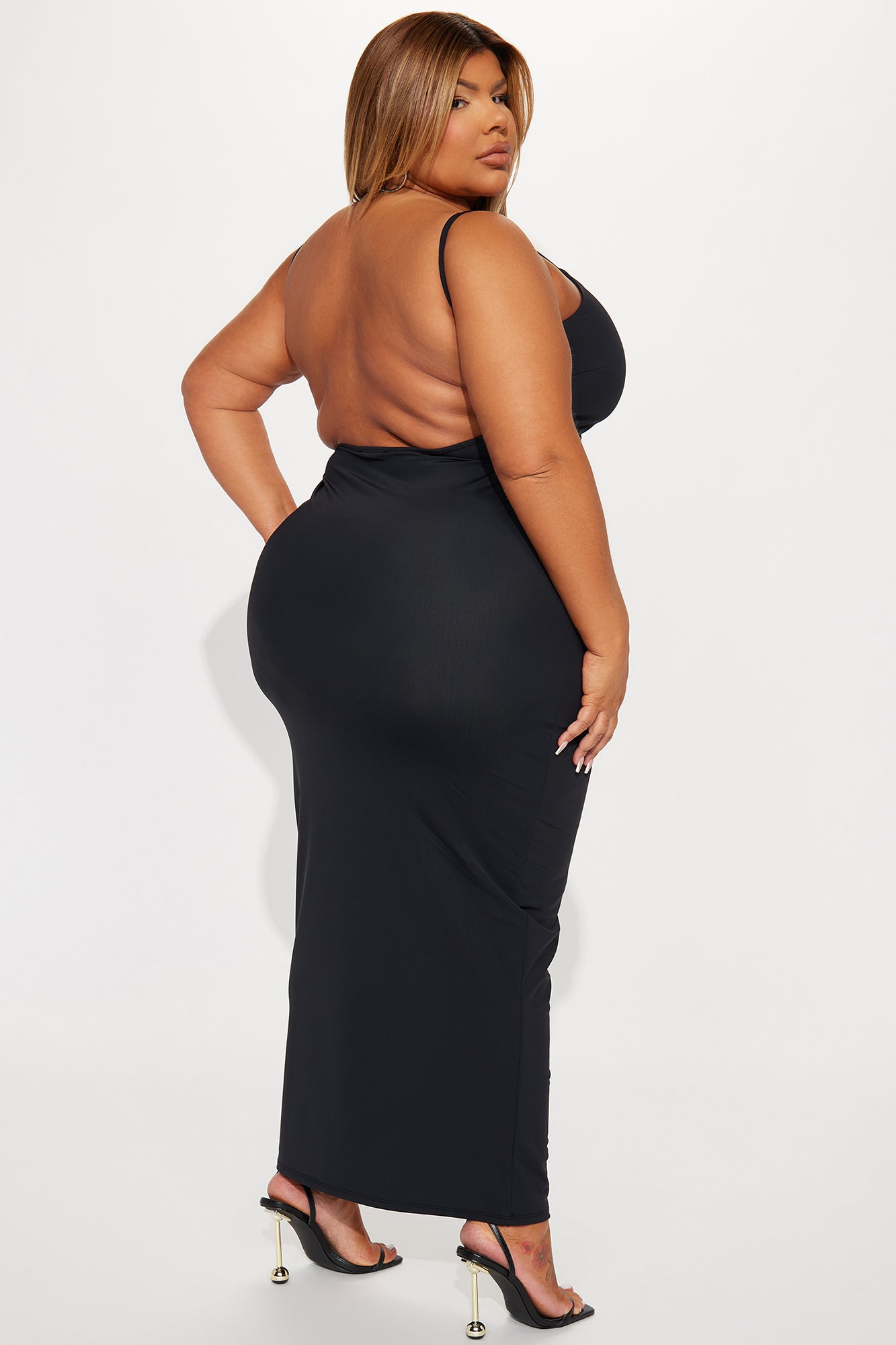 Gia Backless Sculpting Maxi Dress - Black