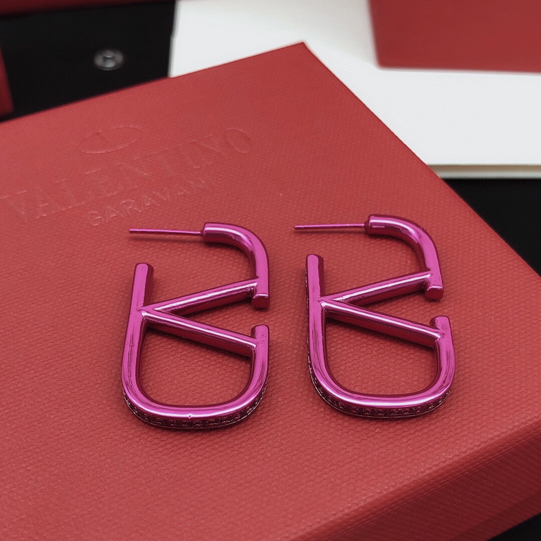Valentino Purple Iconic Rhinestone Earrings
