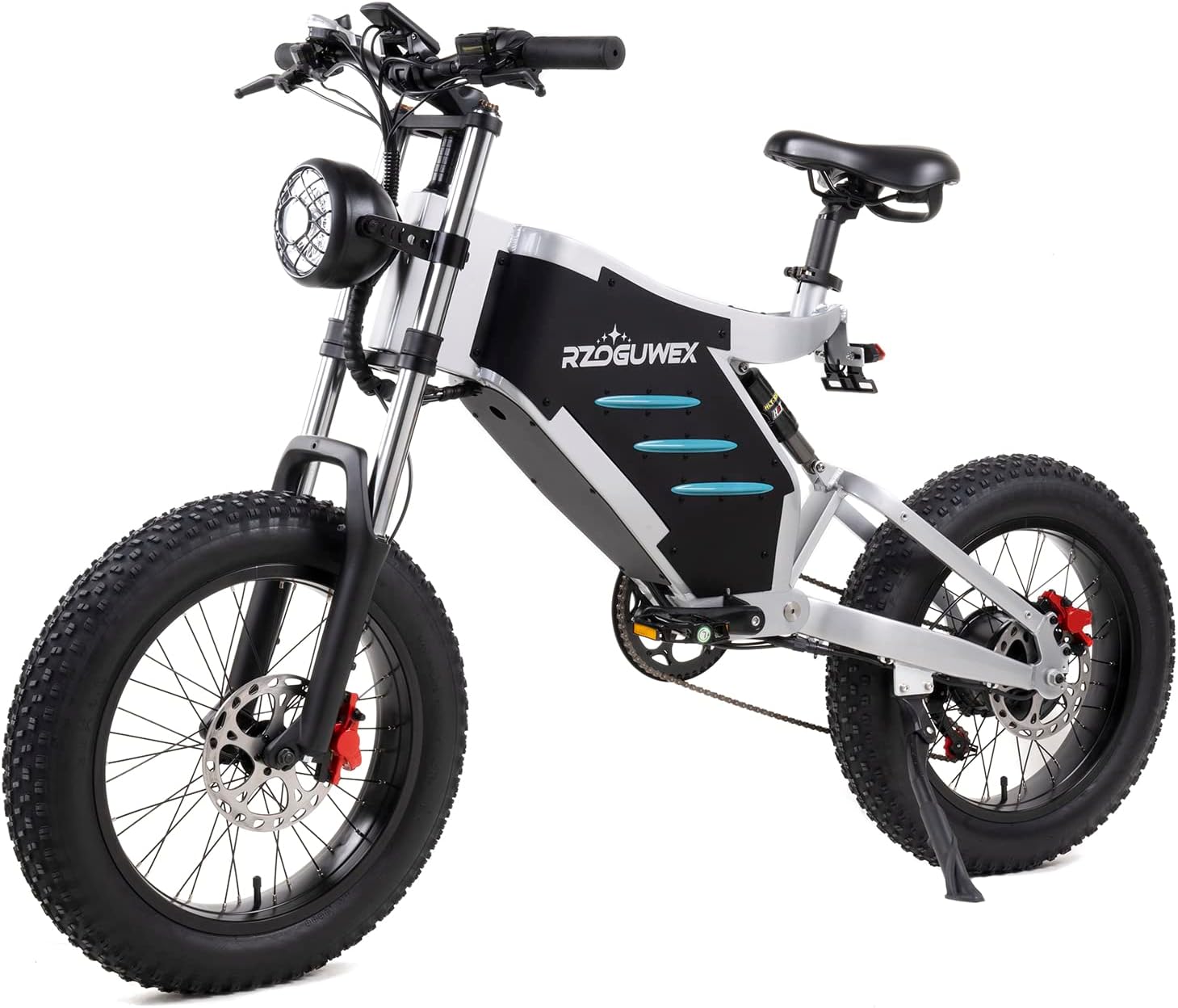 RZOGUWEX Electric Bicycle, 20 Inch Off-Road EBIKE for Adults with Removable 48V 25Ah Lithium-Ion Battery, 7-Speed ​​Snow Bike with Double Shock Absorbers and Brushless Motor