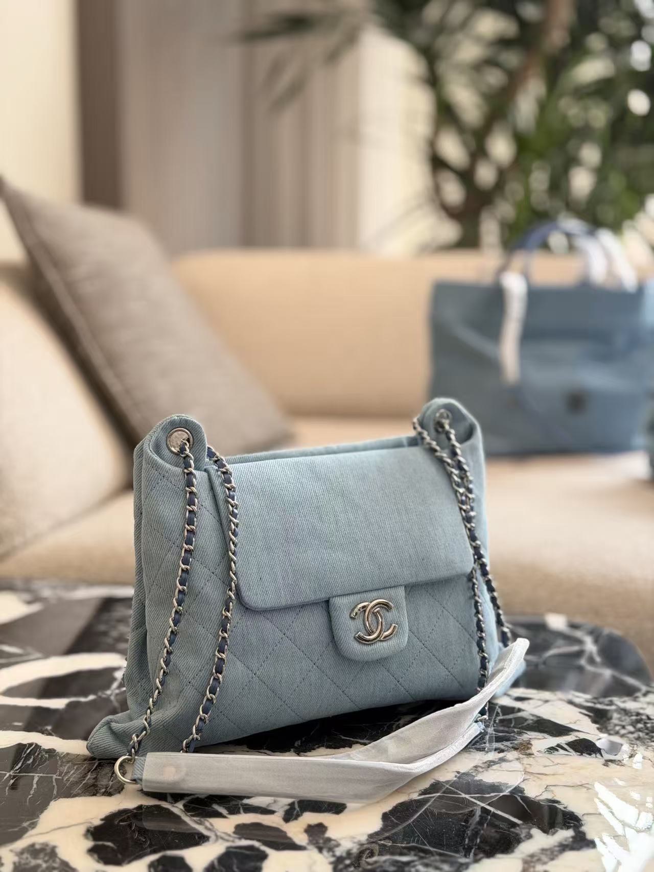 Chanel denim crossbody bag