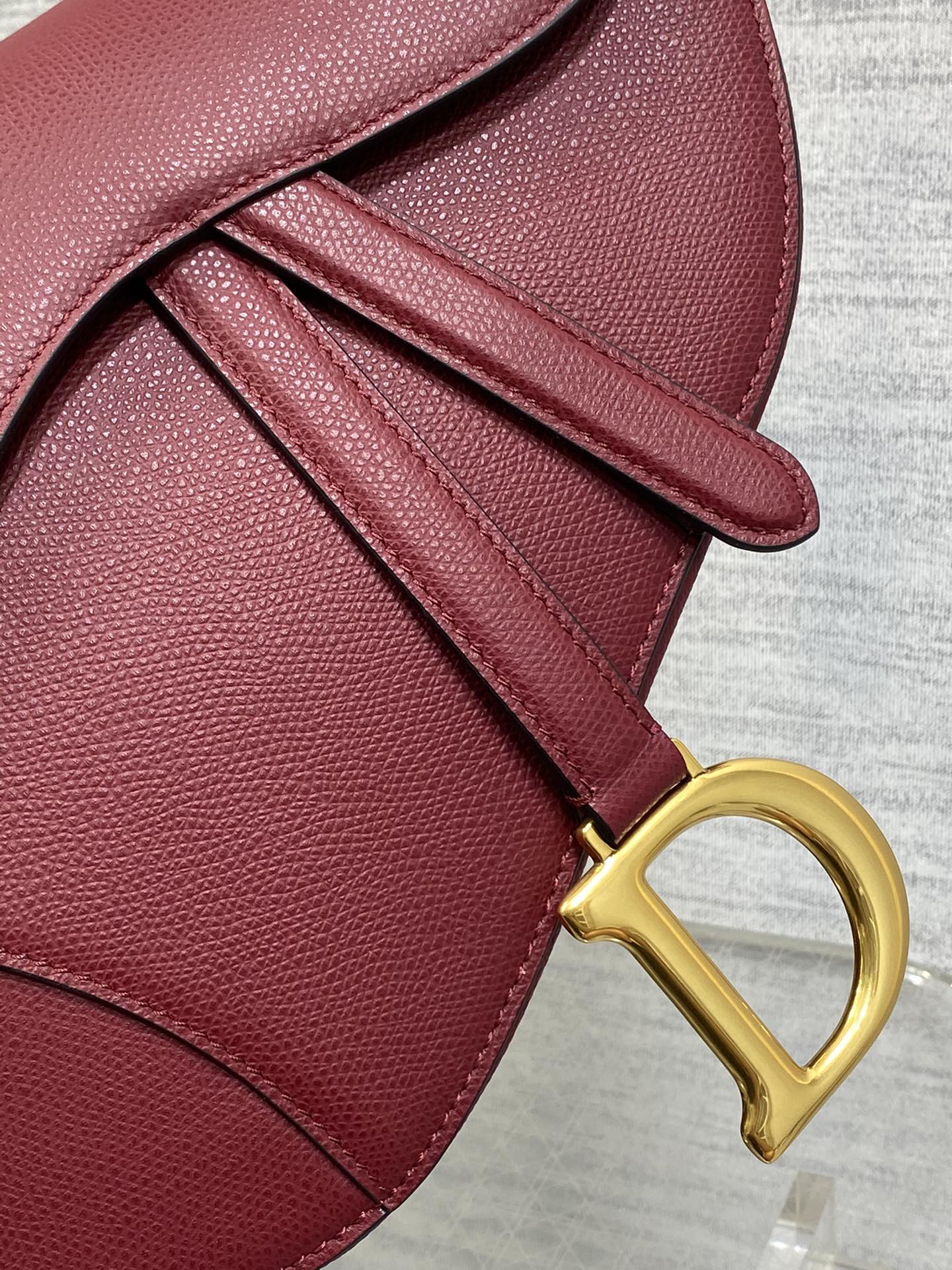 Dior Red Saddle Bag With Strap