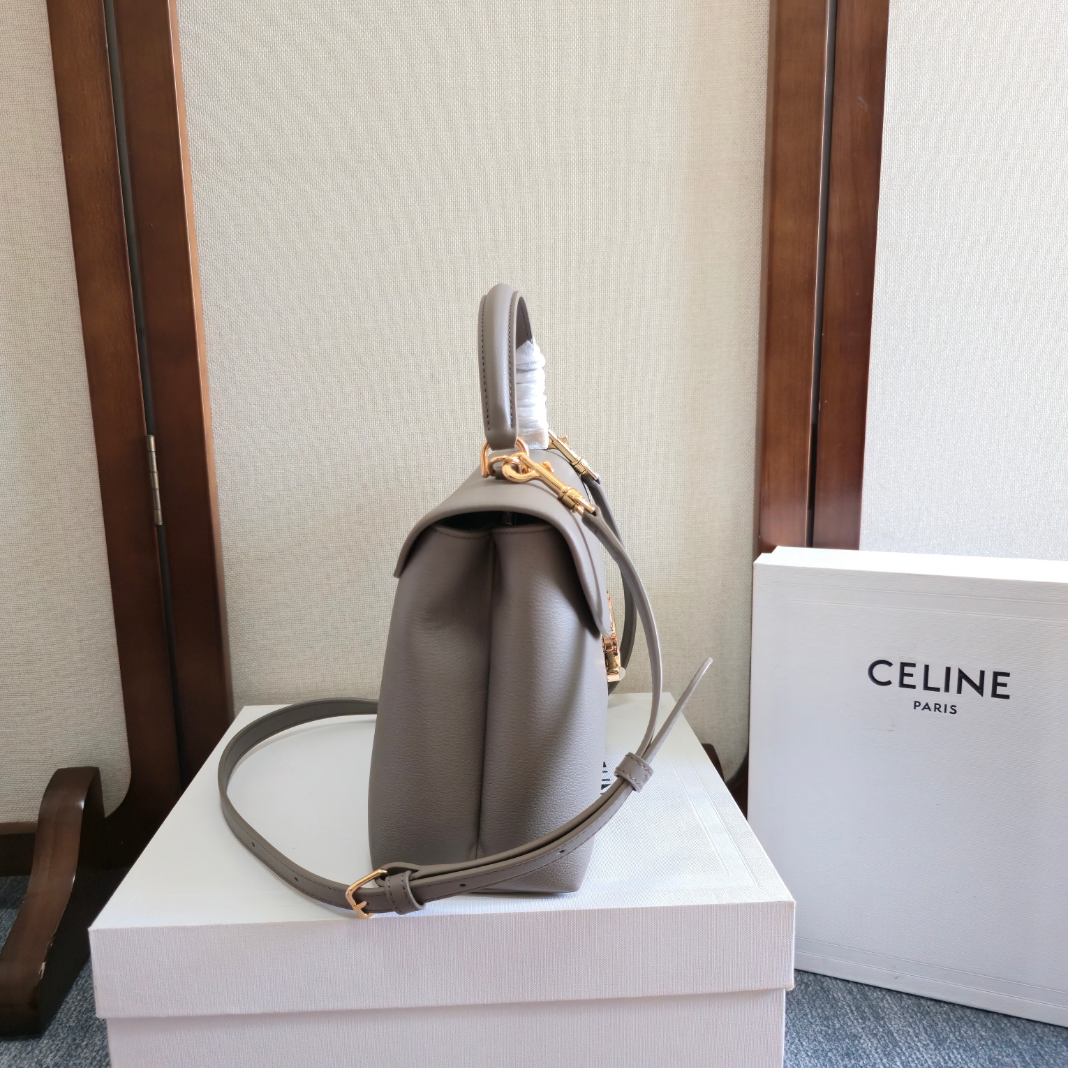 Celine Medium Nino Bag in Supple Grained Calfskin-Pebble