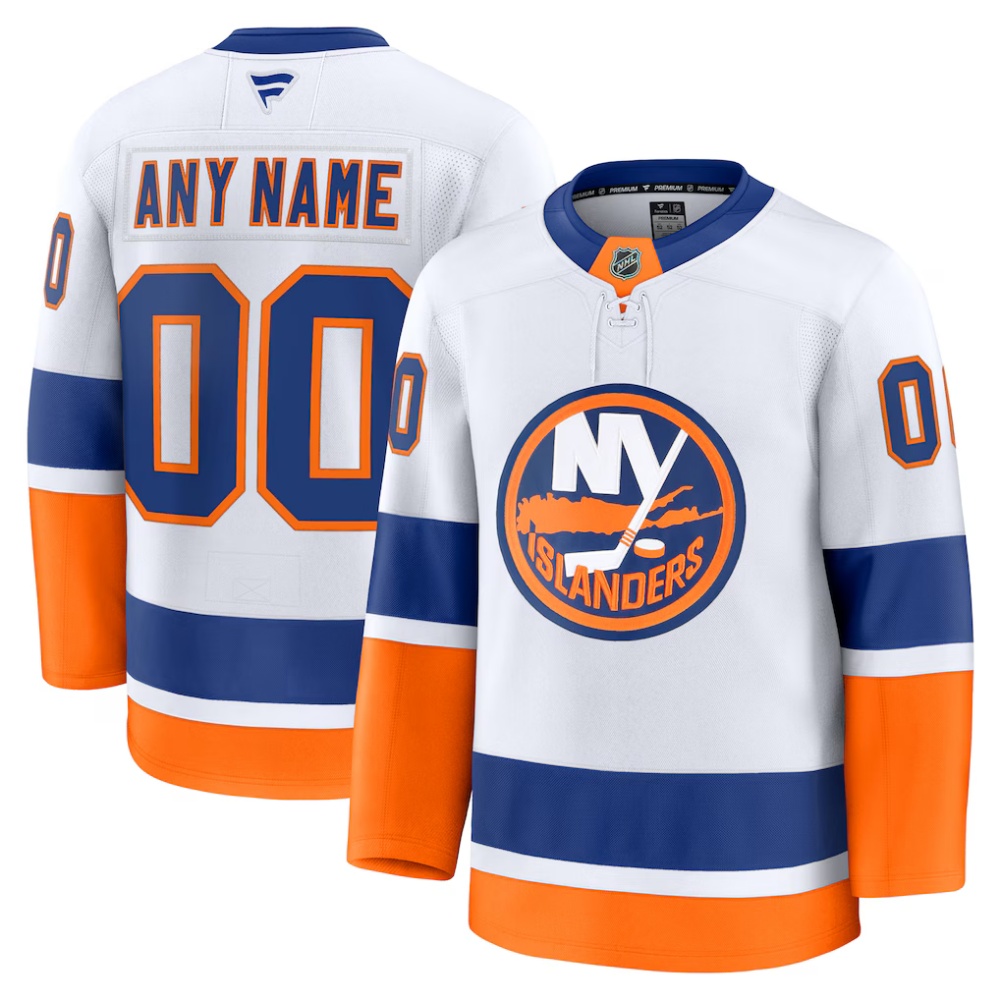 Custom New York Islanders Fanatics Home Away Jersey Fanatics Navy Premier Breakaway Heritage Blank Jersey