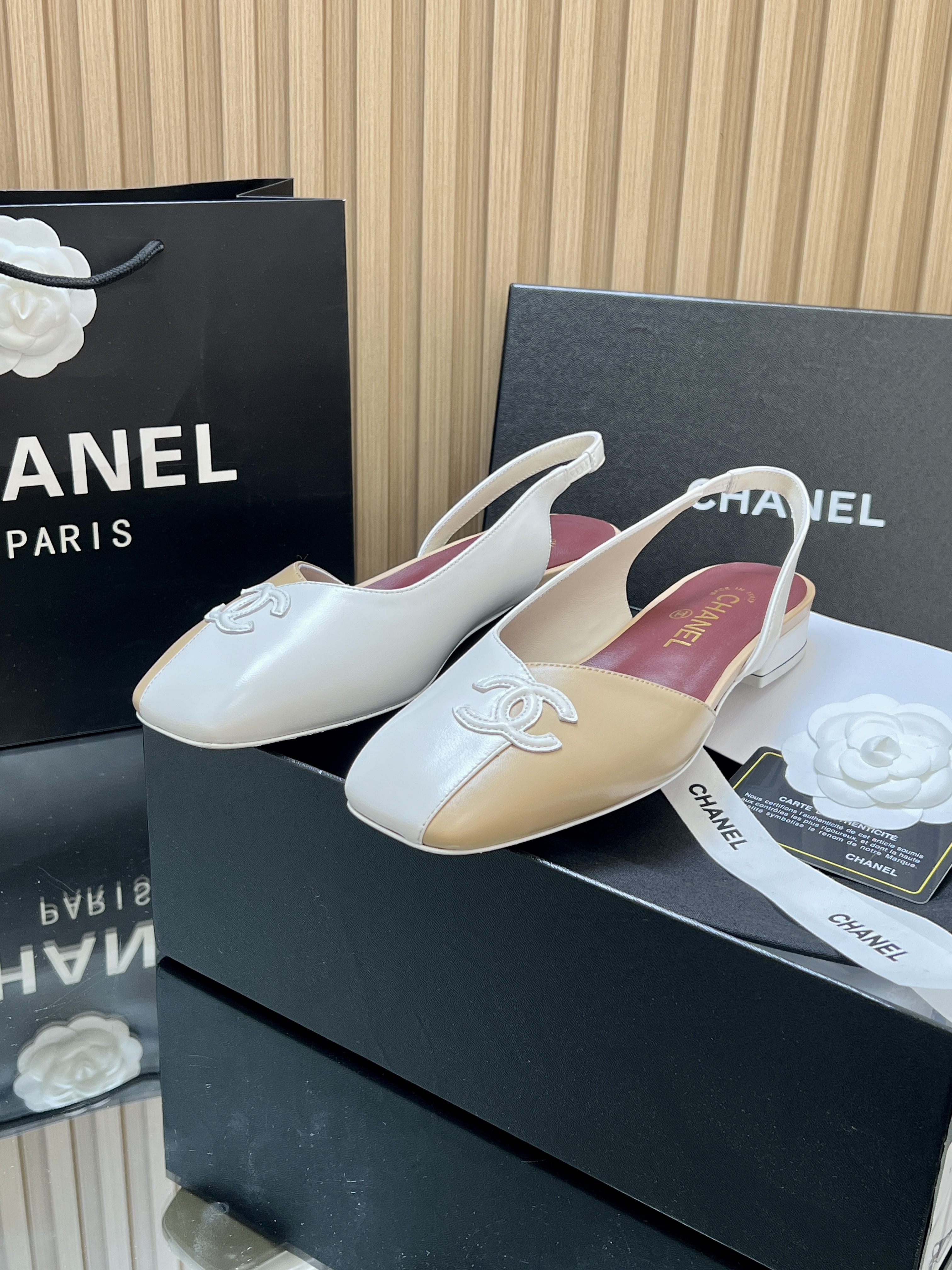 Chanel Slingback in low heeled