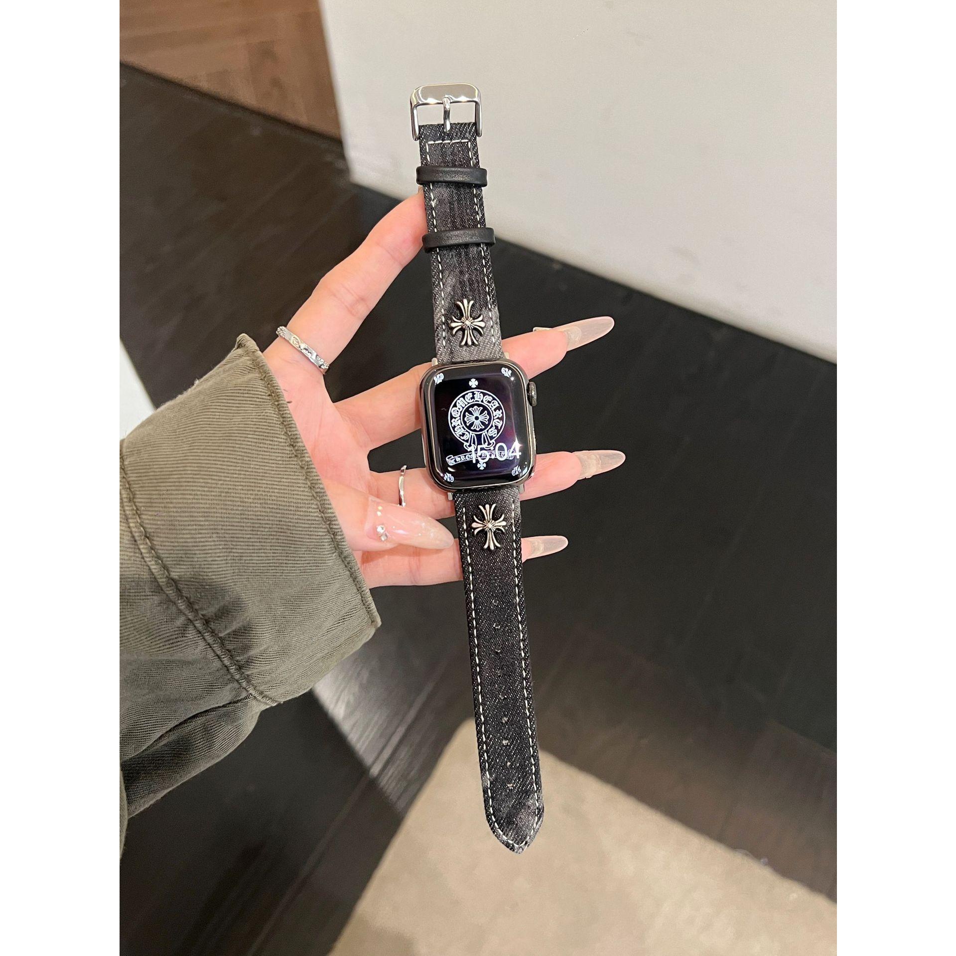 Chrome Hearts dye denim strap for applewatch Apple Watch