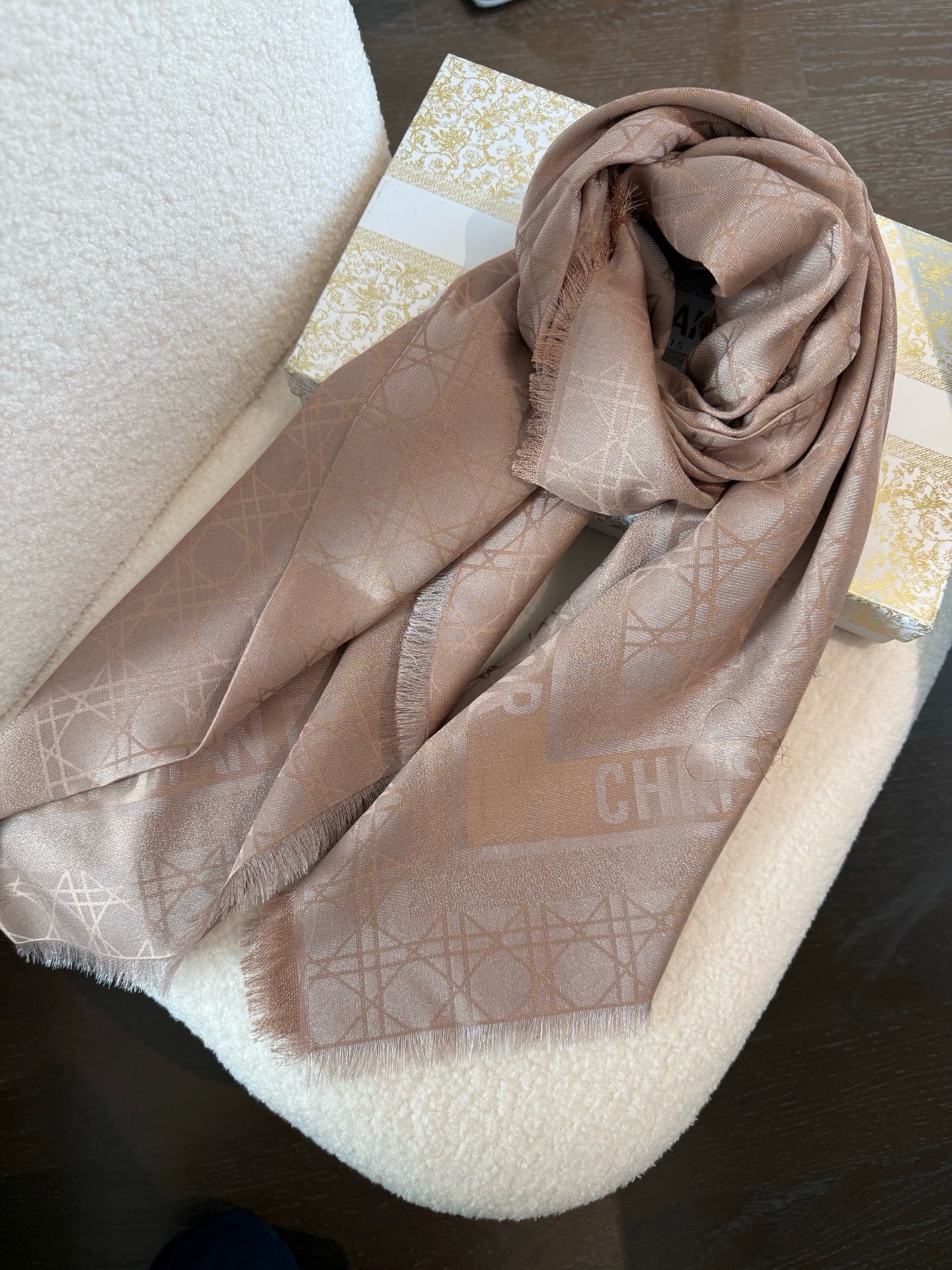 Dior Cannage Cashmere and Silk Shawl 140