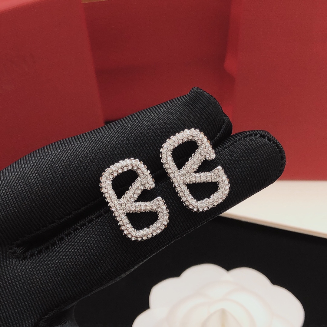 Valentino Full Rhinestone Earrings