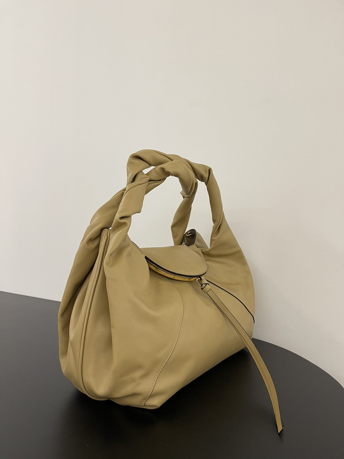 Fend Large Spy Bag in Beige Leather