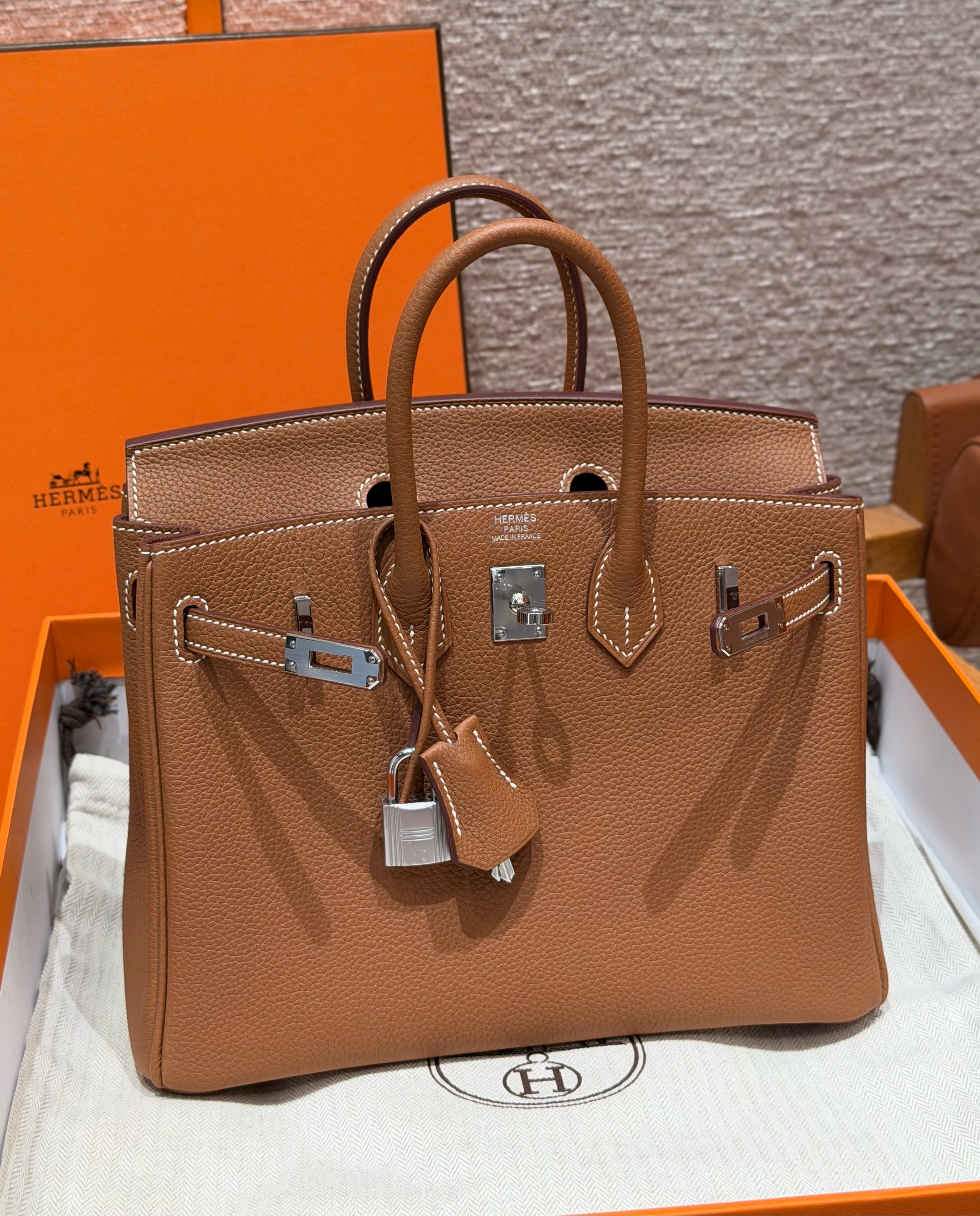 Hermes Gold Togo Birkin 30 Bag