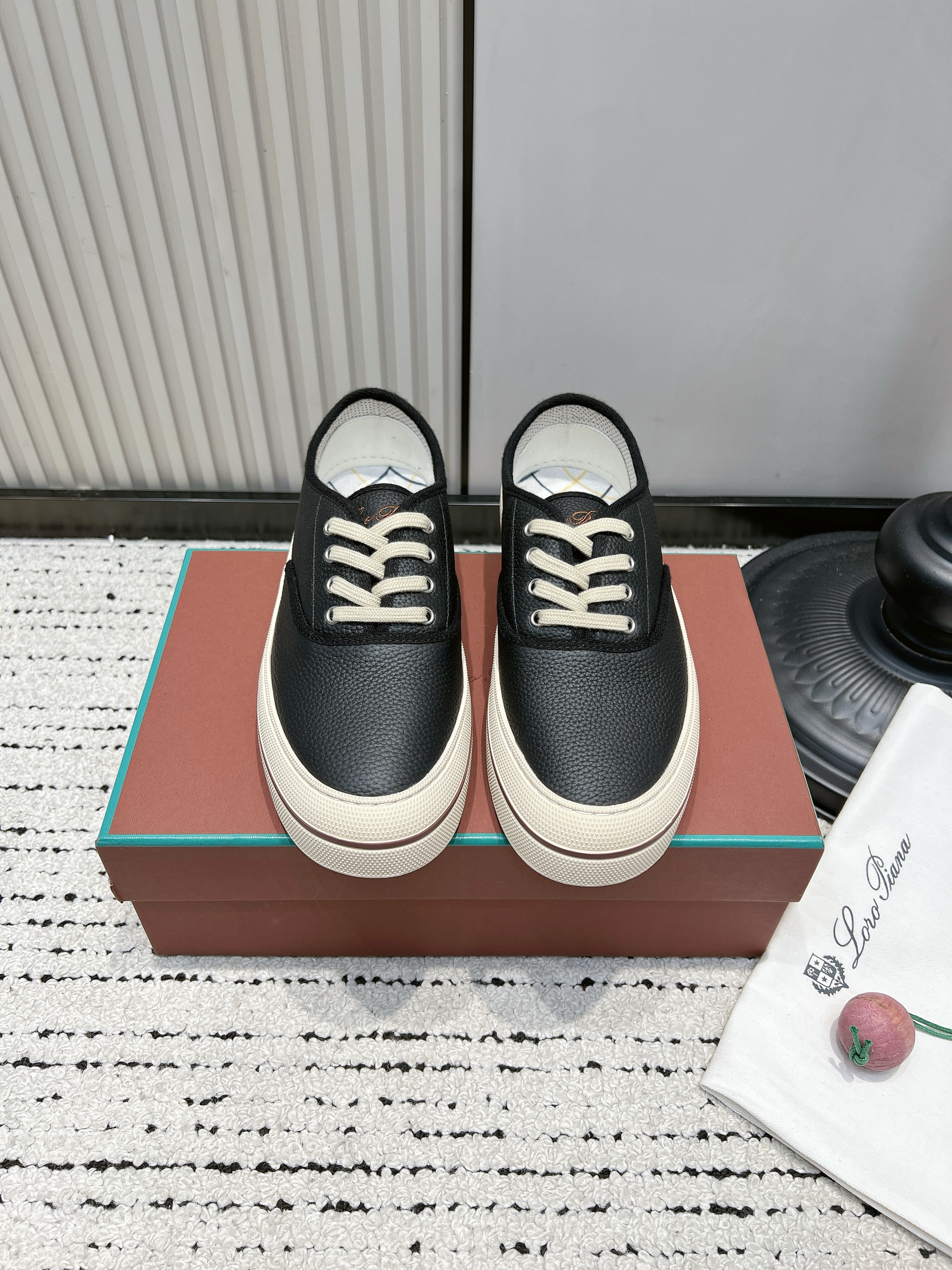 Loro Piana Women's Grained leather Sneaker