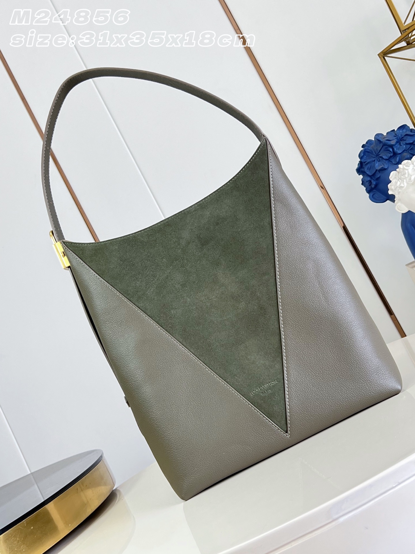 Louis Vuitton Dark Grey Green Flight Mode Medium Handbag