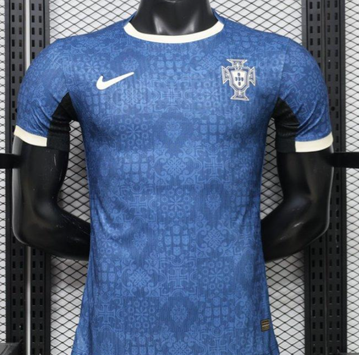 Player Version 2027 Portugal Away Blue with Jacquard Pattern Jersey