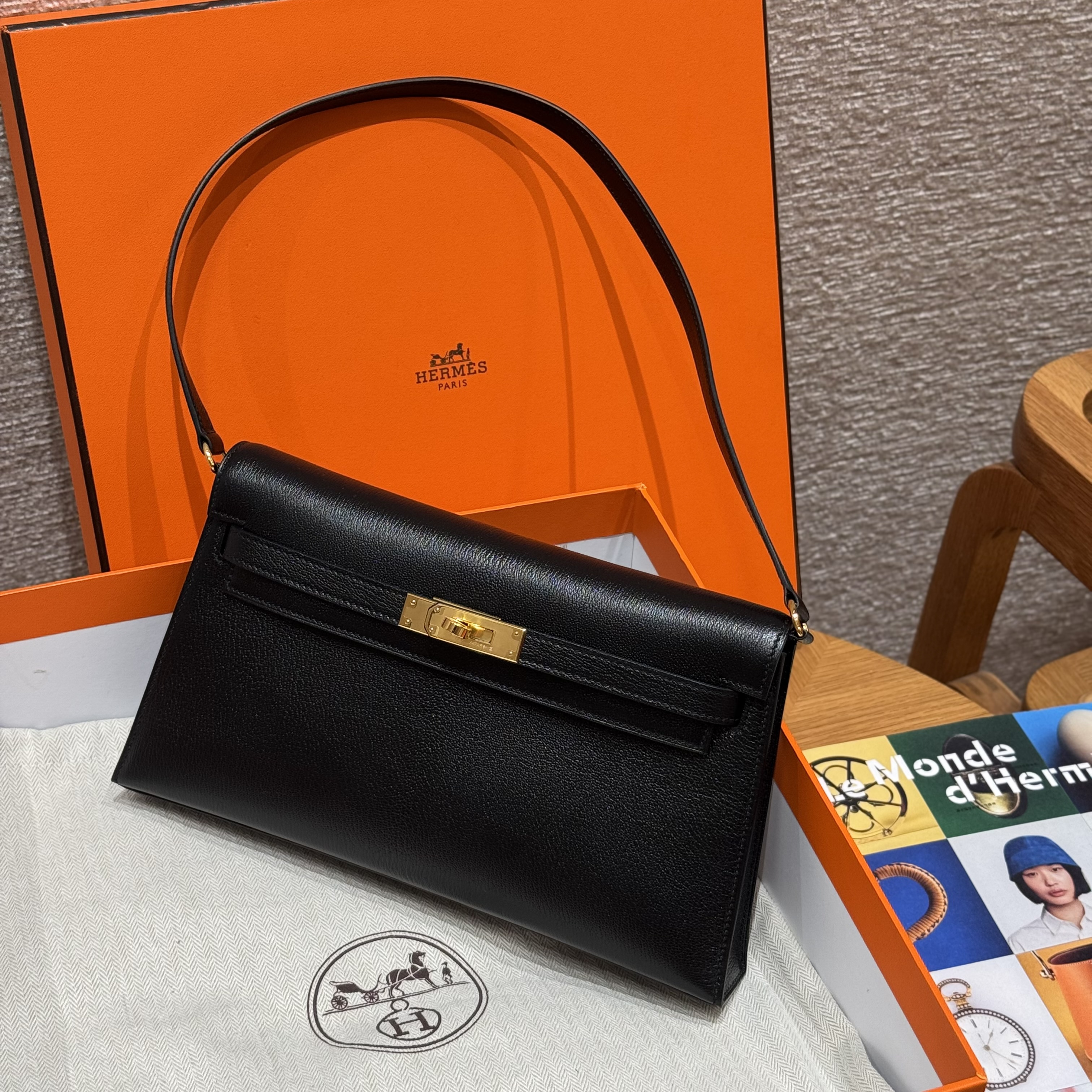 Hermes Etoupe Chevre Kelly Elan