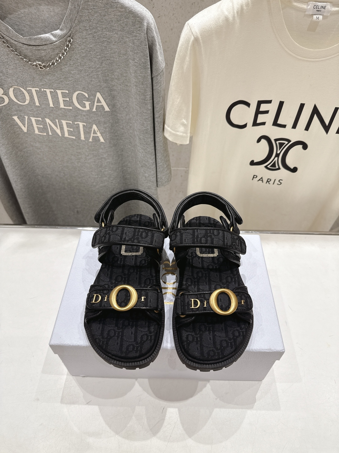 Dior F019 Leather Sandal in Black