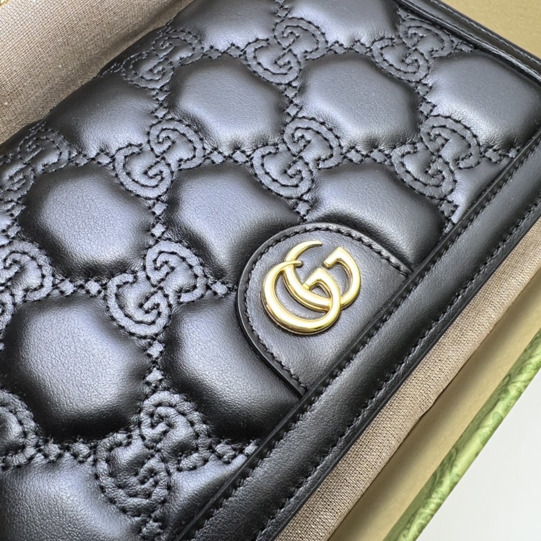 Gucci GG Marmont Quilted Chain Bag Black