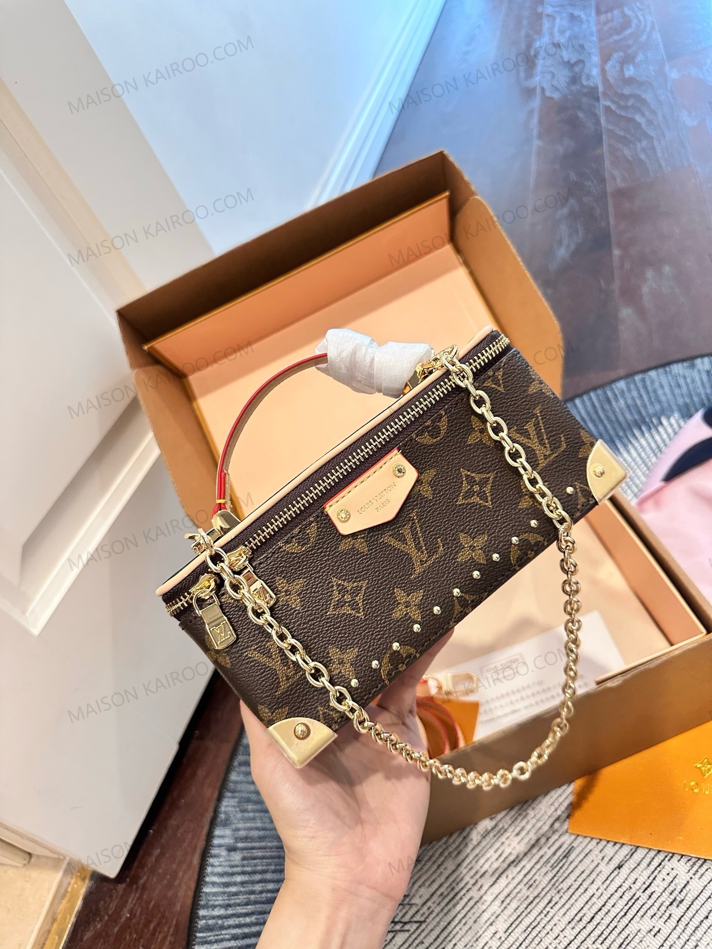 Louis Vuitton LV Soft Trunk Valisette East West Monogram Brown Leather Narrow Crossbody Bag - KAIROO