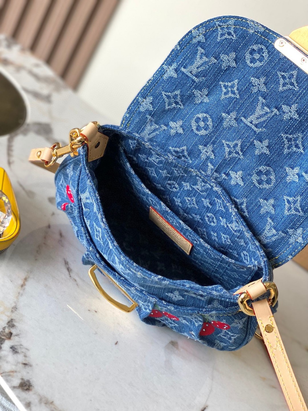 Louis Vuitton LV Denim Monogram Cherry Crossbody Bag