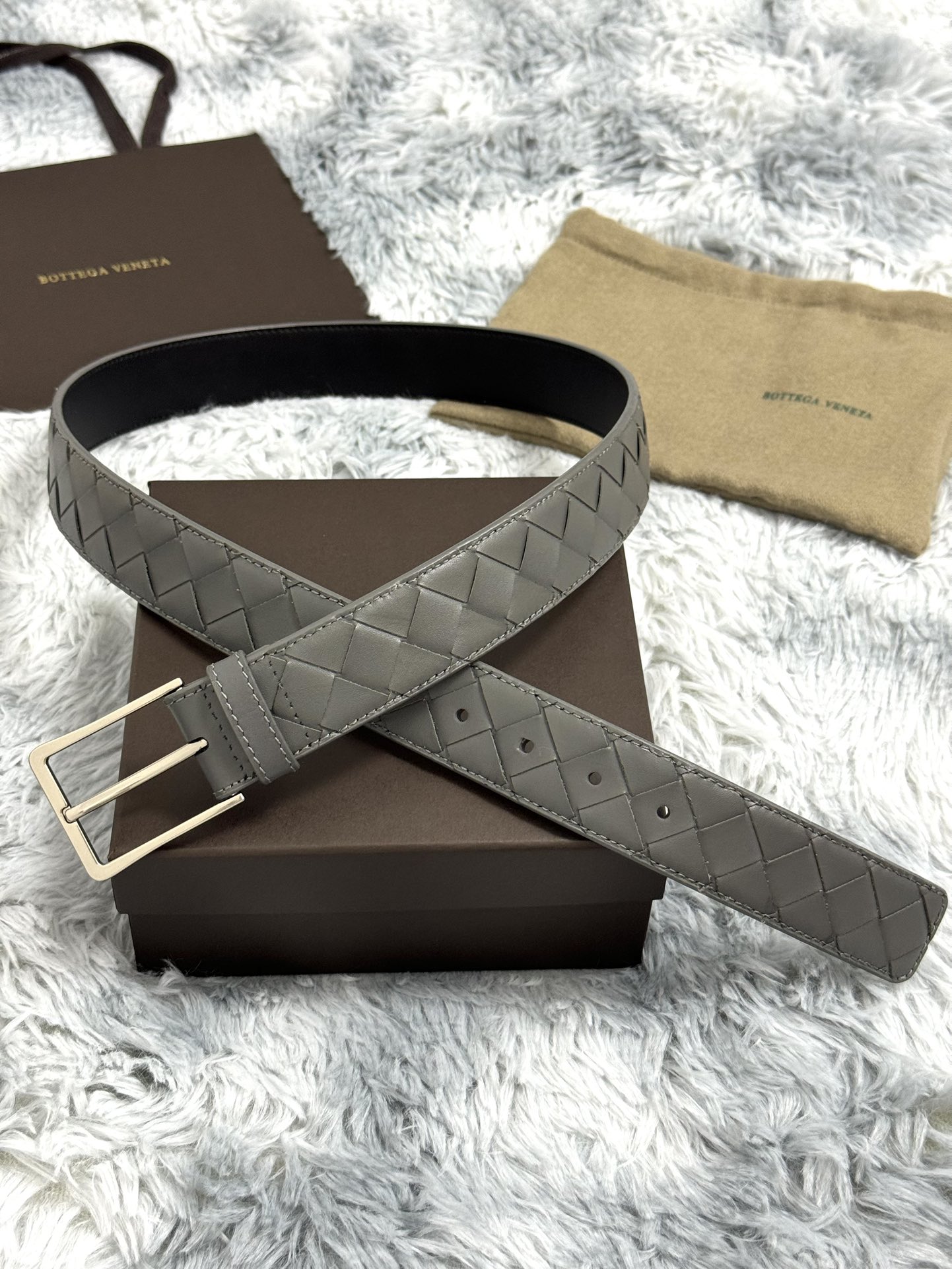 Bottega Veneta Intrecciato Leather Belt 3.5cm