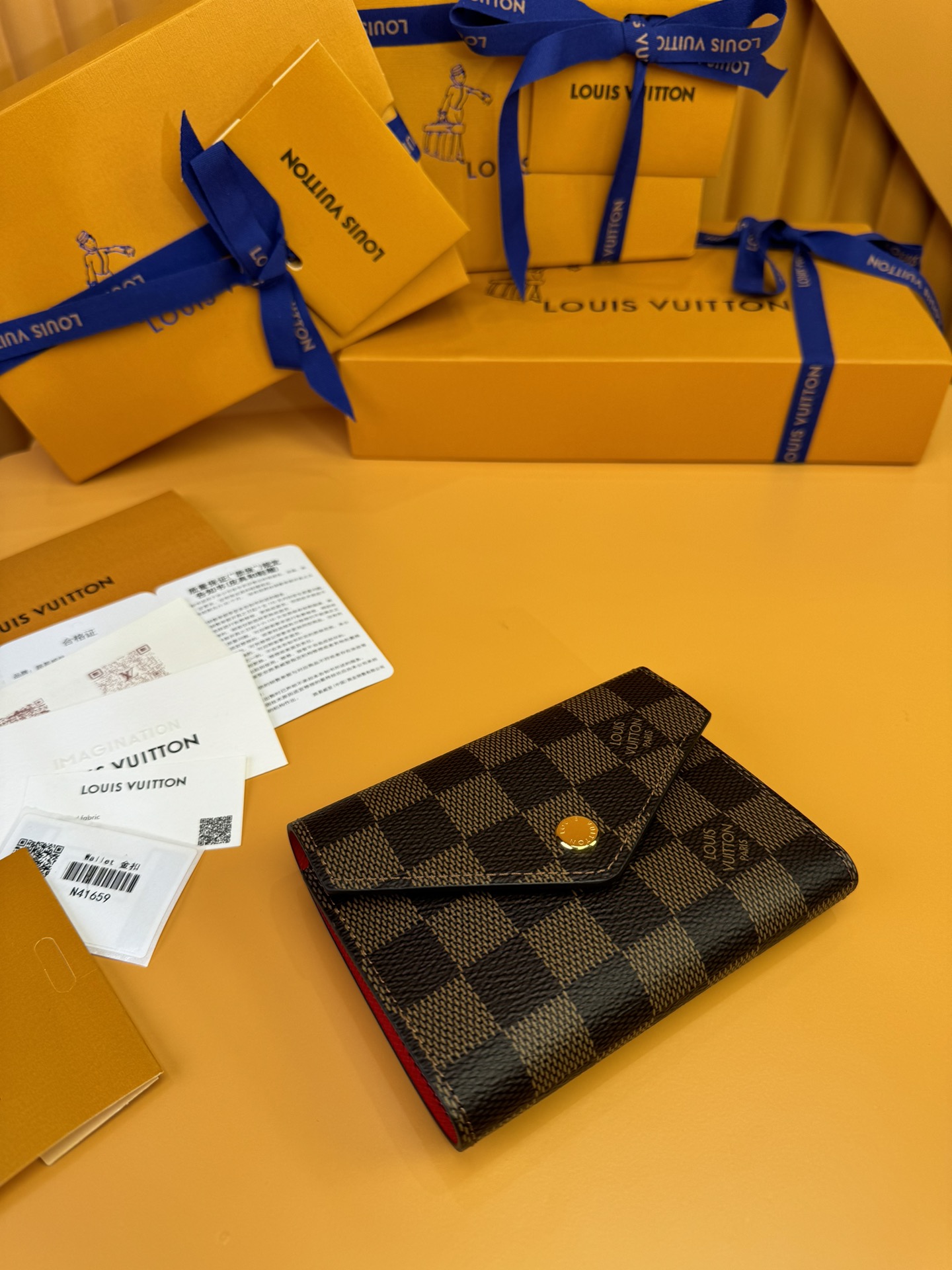 N41659 LV Victorine Wallet Damier Ebene Canavs