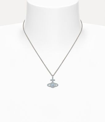 2026 New Silver-Tone Paved Crystal Orb Necklace, Light Blue Accent Pendant, Dainty Minimalist Jewelry for Daily Wear