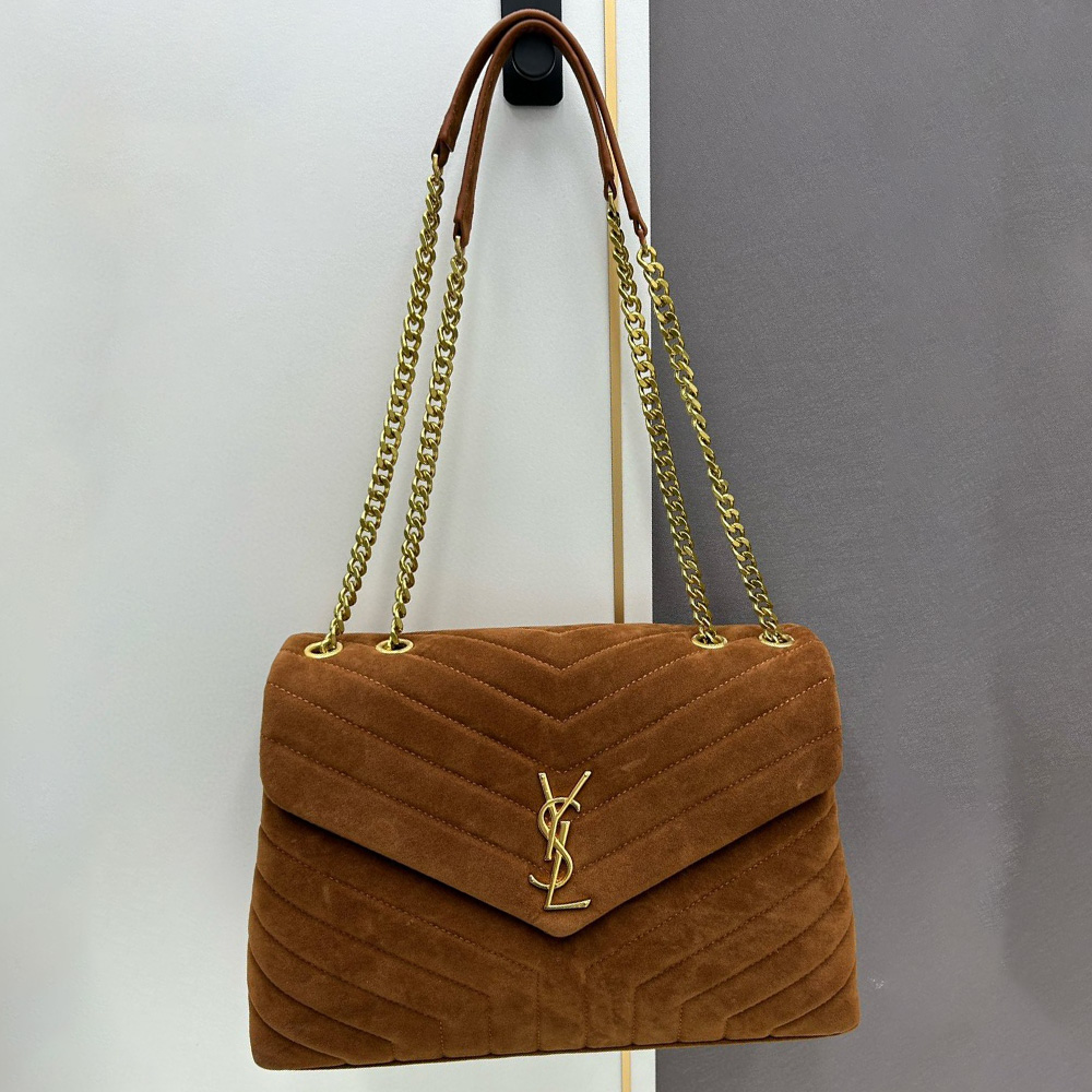 Saint Laurent YSL LOULOU Quilted Suede Bag
