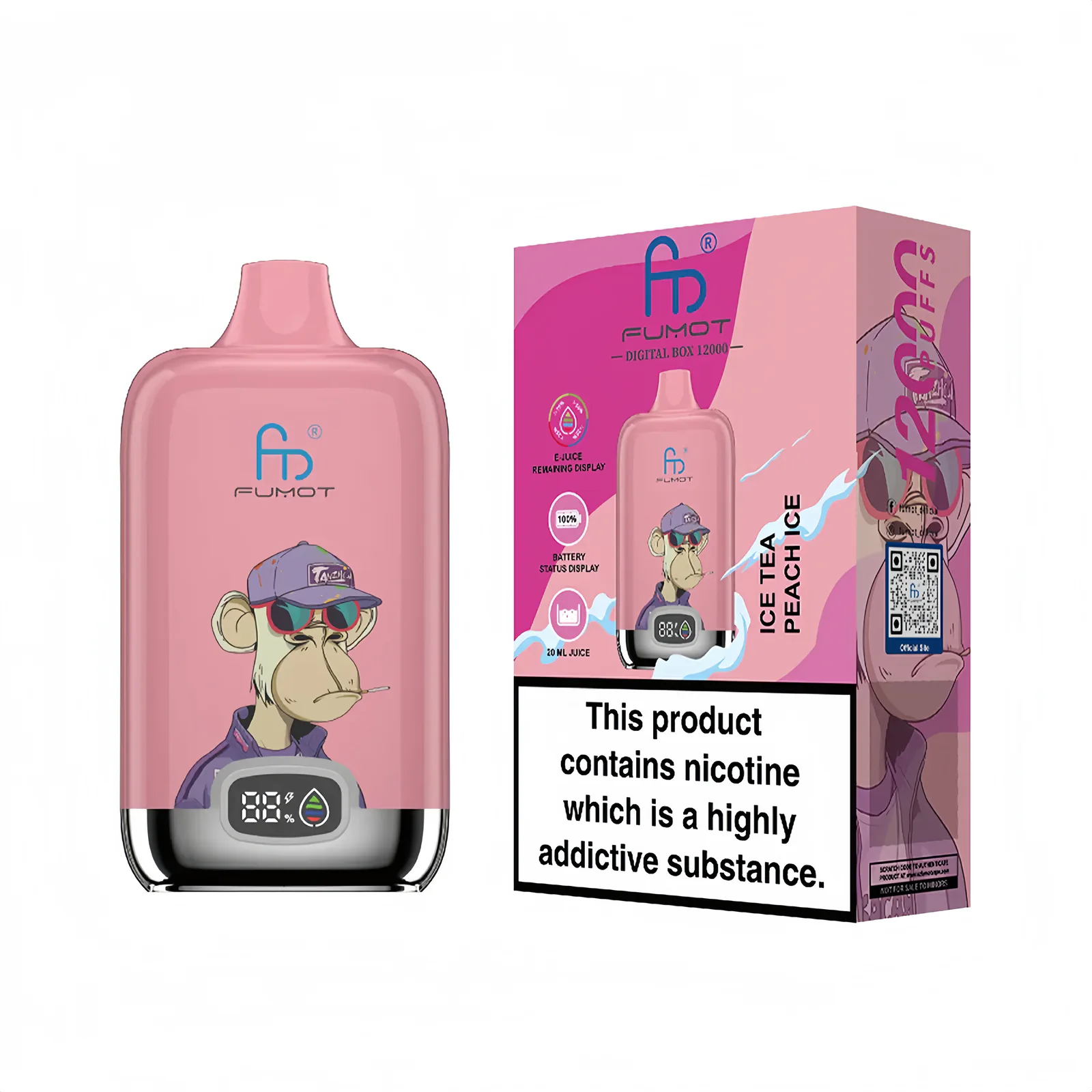 FUMOT Digital Box 12K Disposable Vape – Ice Tea Peach Ice - Vaba Vape-Shop