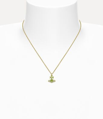 2026 New Gold-Tone Mini Planet Necklace, Green Crystal Pendant, Dainty Minimalist Jewelry for Daily Wear