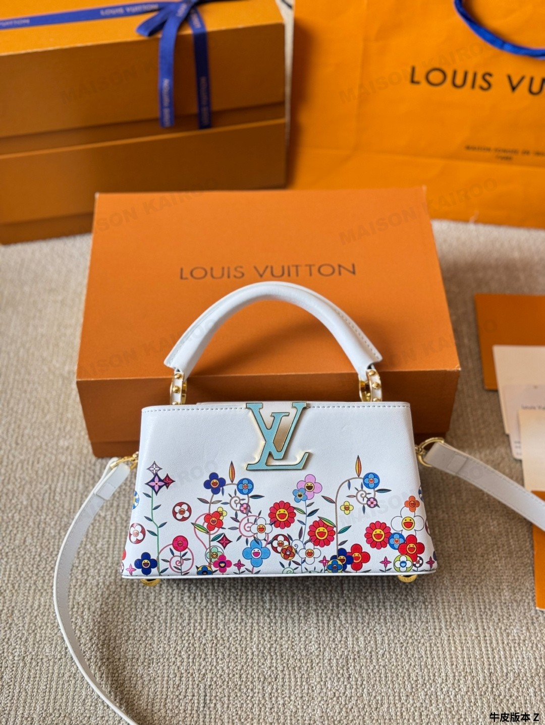 Louis Vuitton LV x TM Capucines East-West Mini Enamel Logo Color Flower Top Handle Bag - KAIROO
