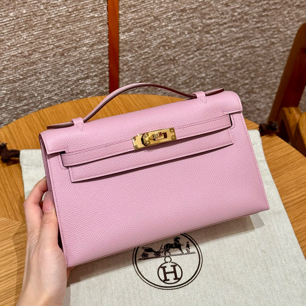 Hermes Mauve Sylvestre Epsom Kelly Pochette