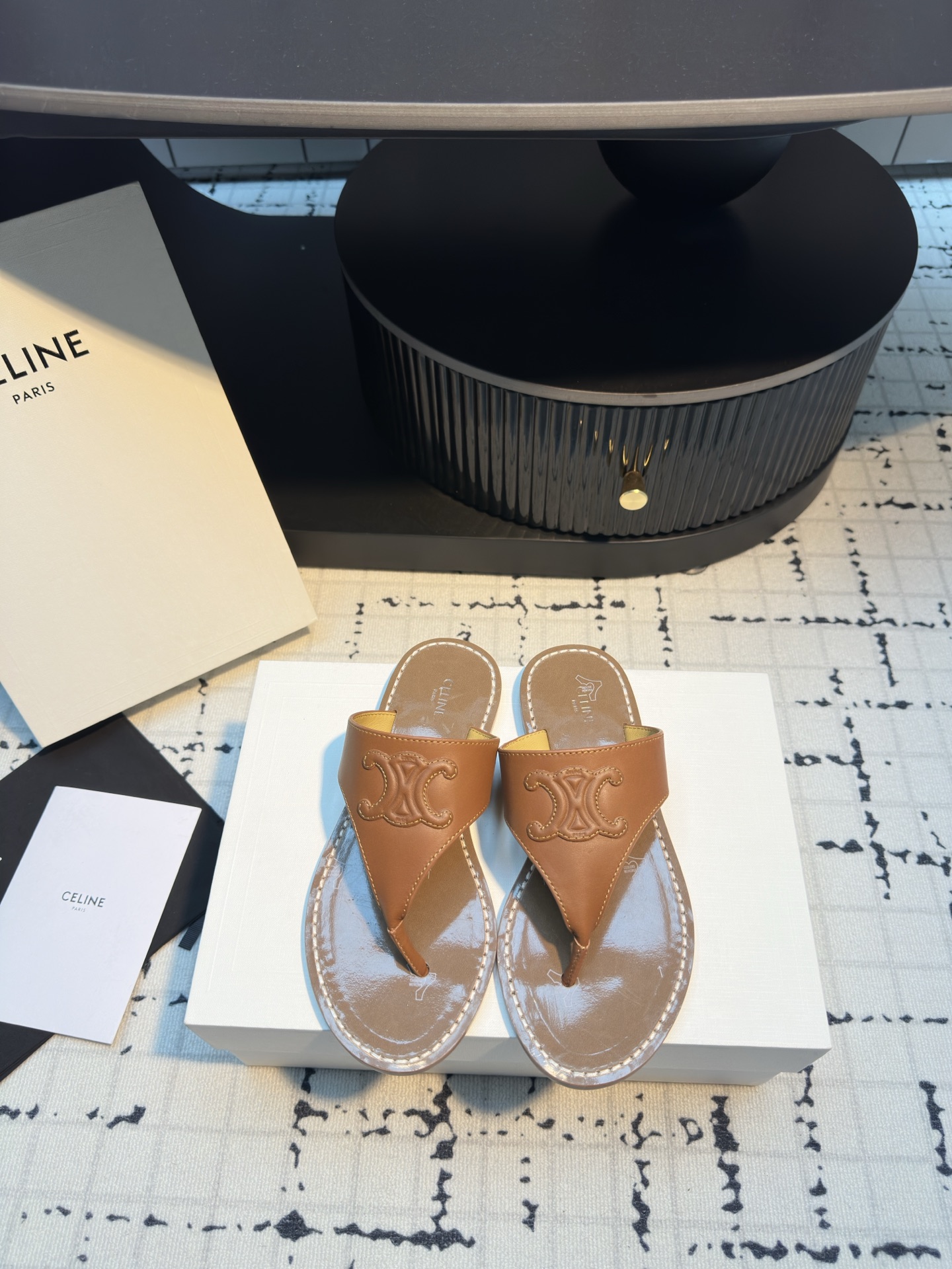 Celine Women's Leather Flip-Flops