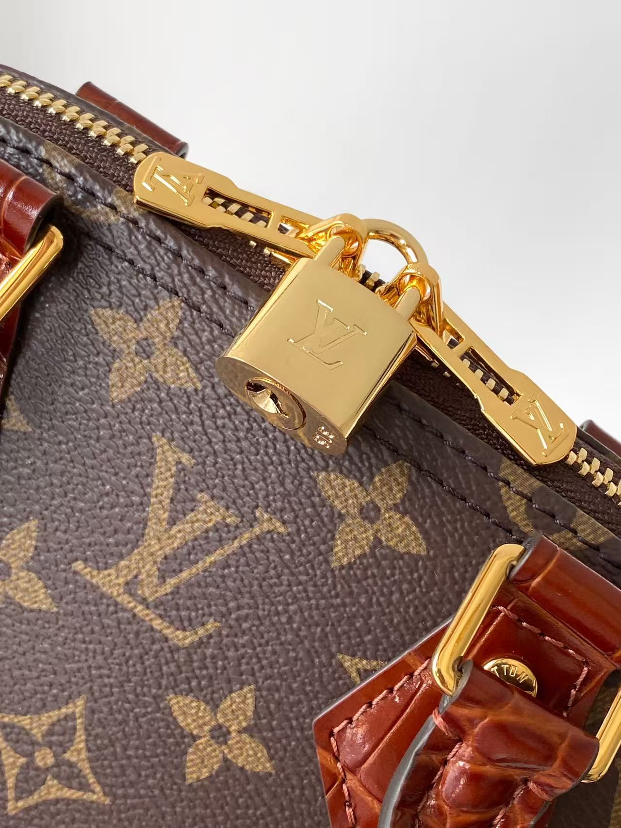 Louis Vuitton Crocodile Pattern Small Shell Bag Alma BB Handbag