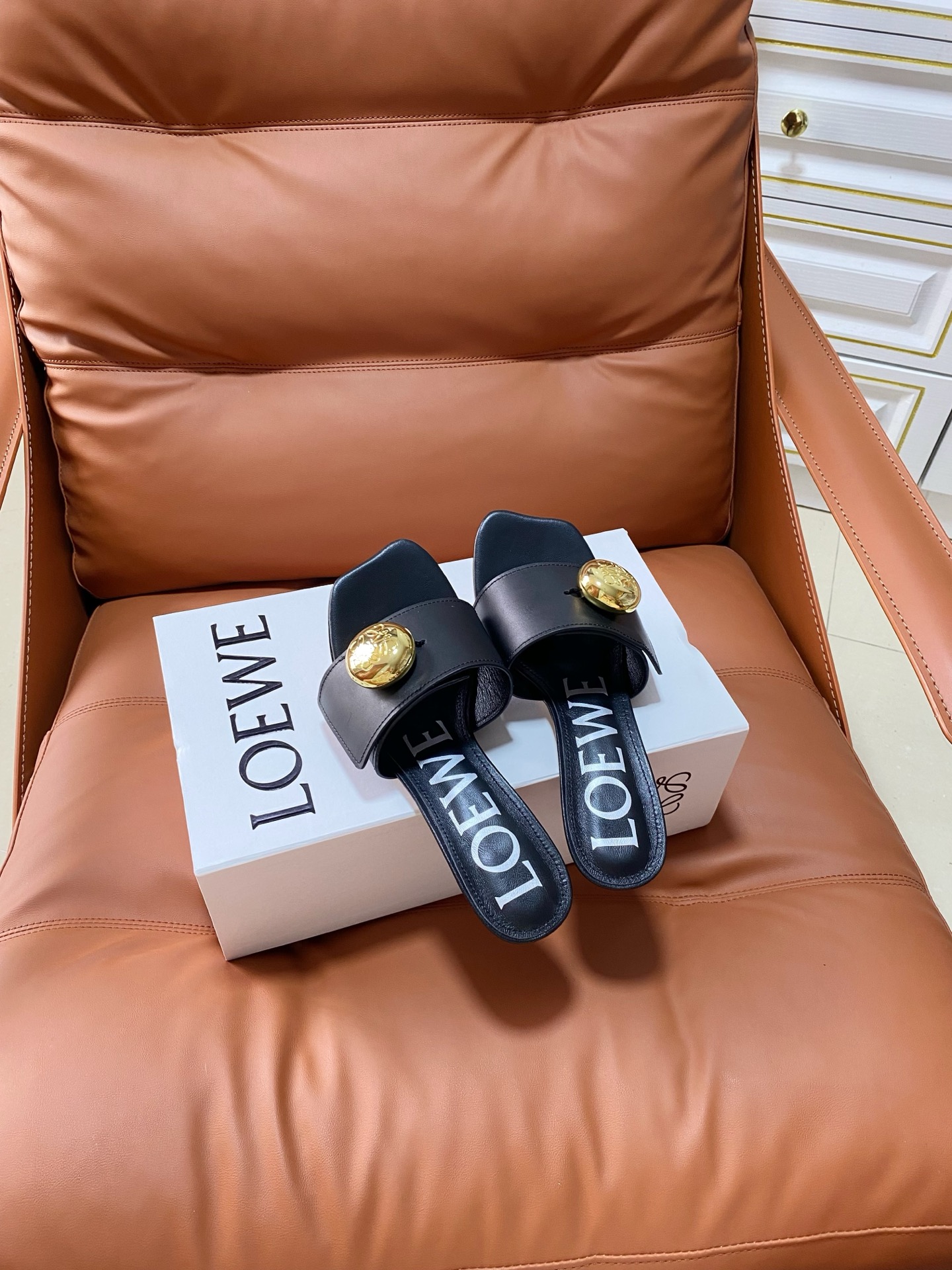 Loewe Petal Anagram Heeled Slide