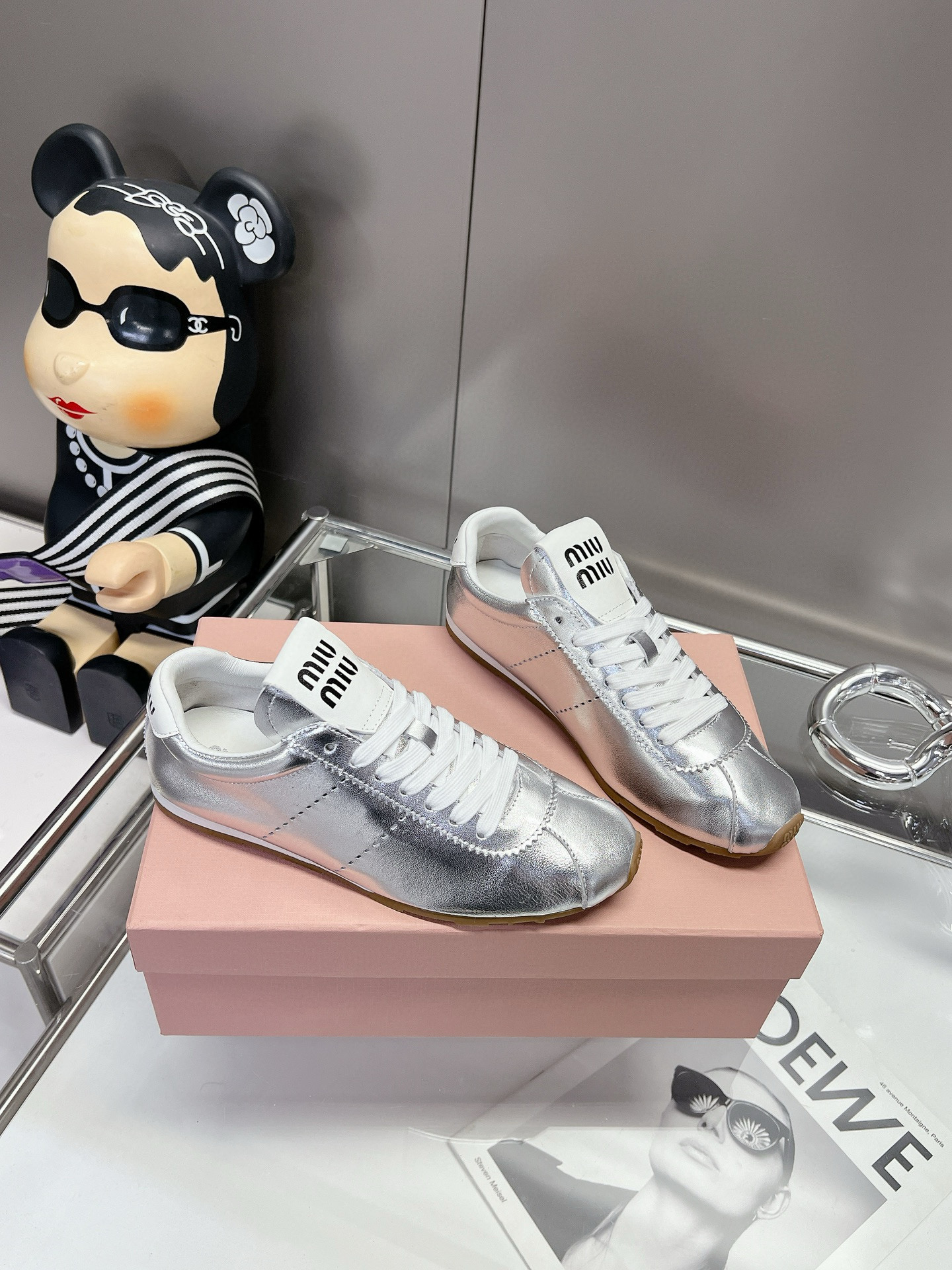 Miu Miu Plume Leather Sneaker