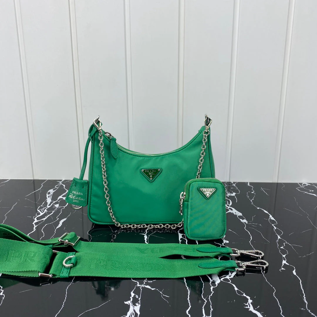 Prada HOBO 22 BAG IN COOL GREEN RE-NYLON