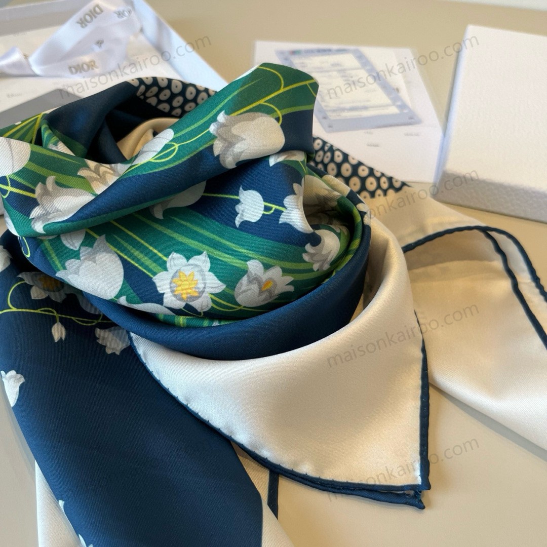 Dior Base Lily of the Valley Square Scarf - KAIROO