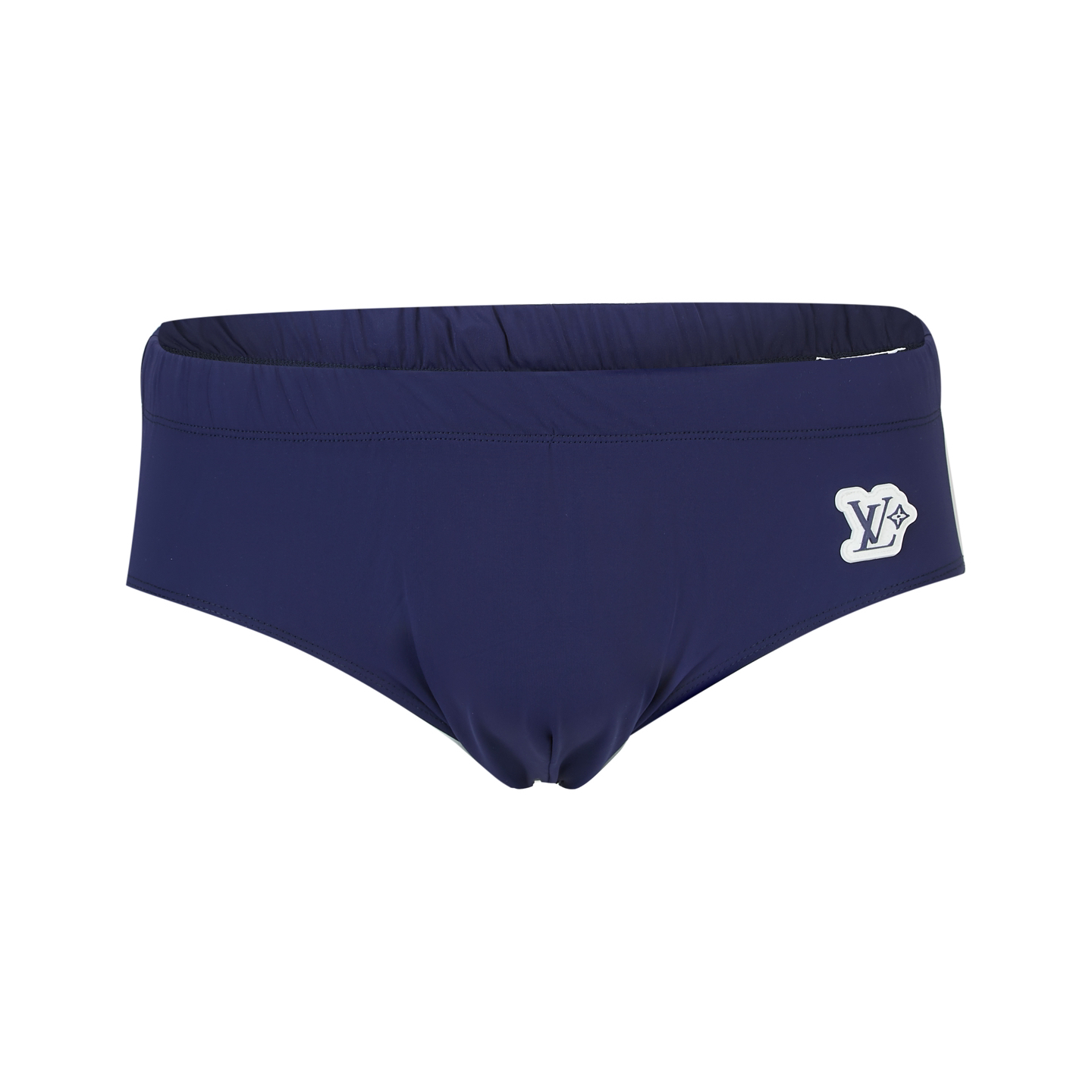 Louis Vuitton LV  Navy Blue Logo Rubber Patch Low-Rise High-stretch Swim Briefs - KAIROO