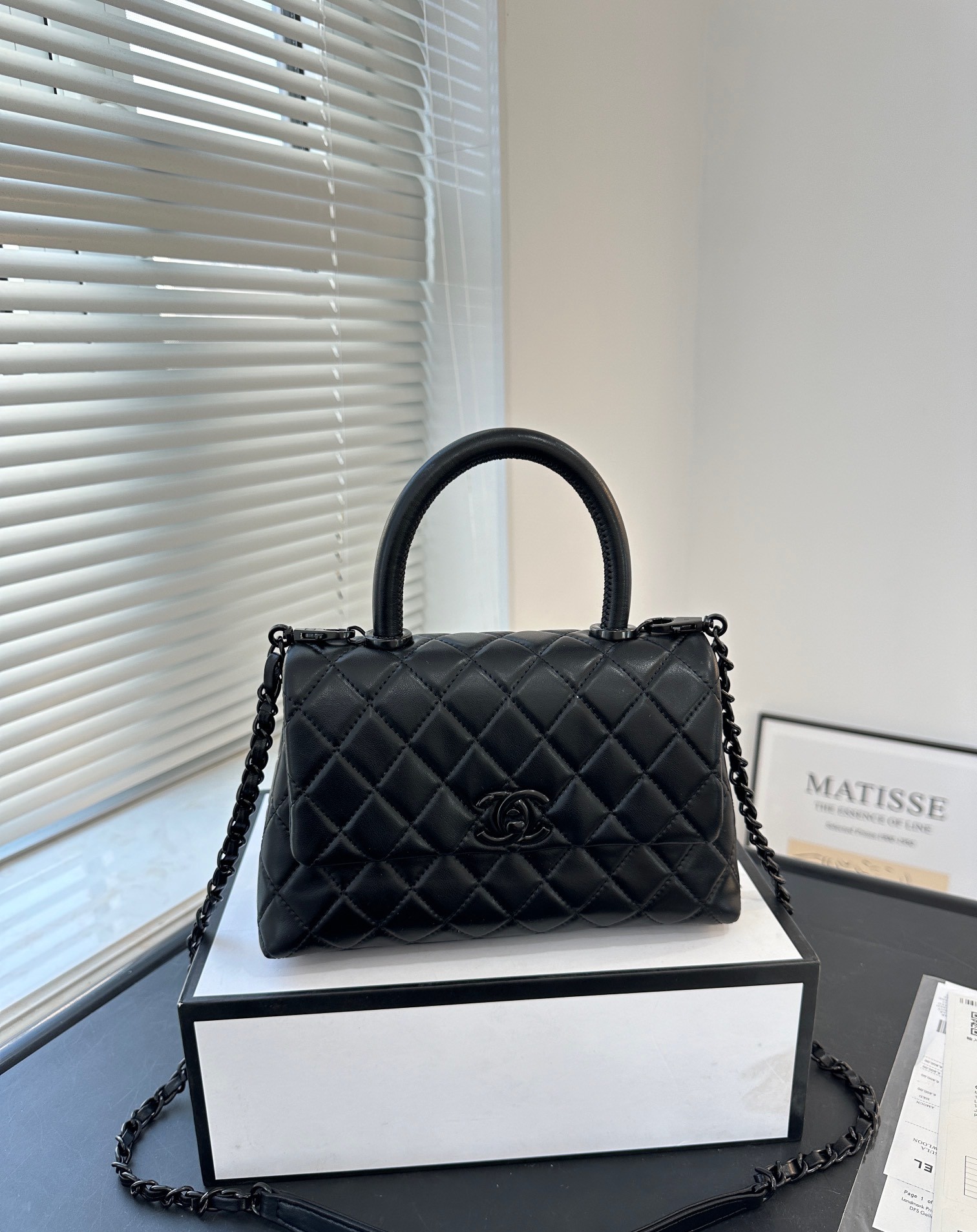 Chanel Coco Handle 19/23CM Quilted Leather Tone Hardware Top Handle Flap Chain Shoulder Bag - KAIROO