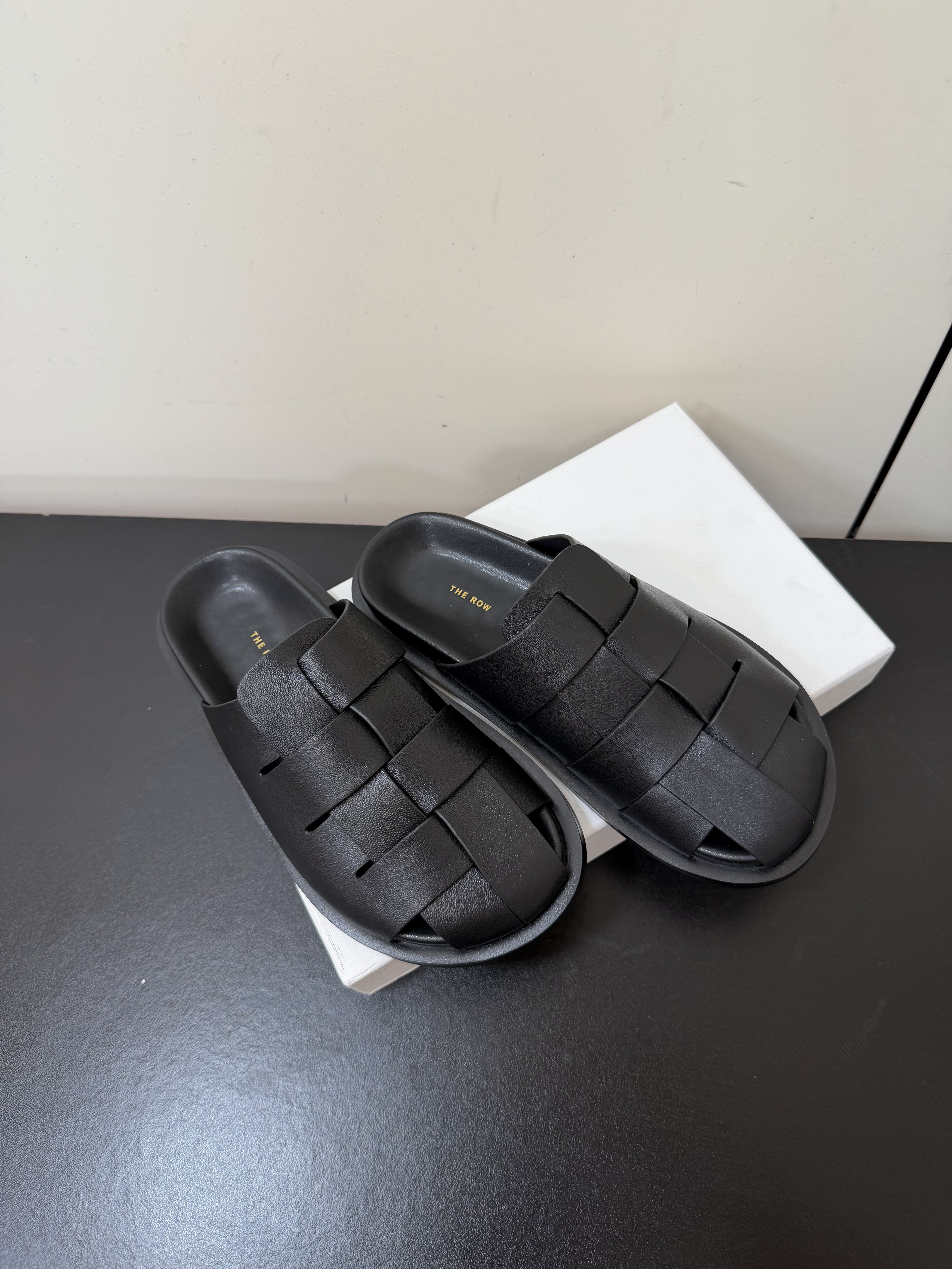 The Row Woven Leather Mules