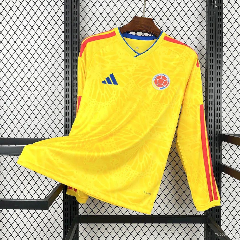 2026 Mens Colombia World Cup Home Long Sleeve Jersey S-2XL