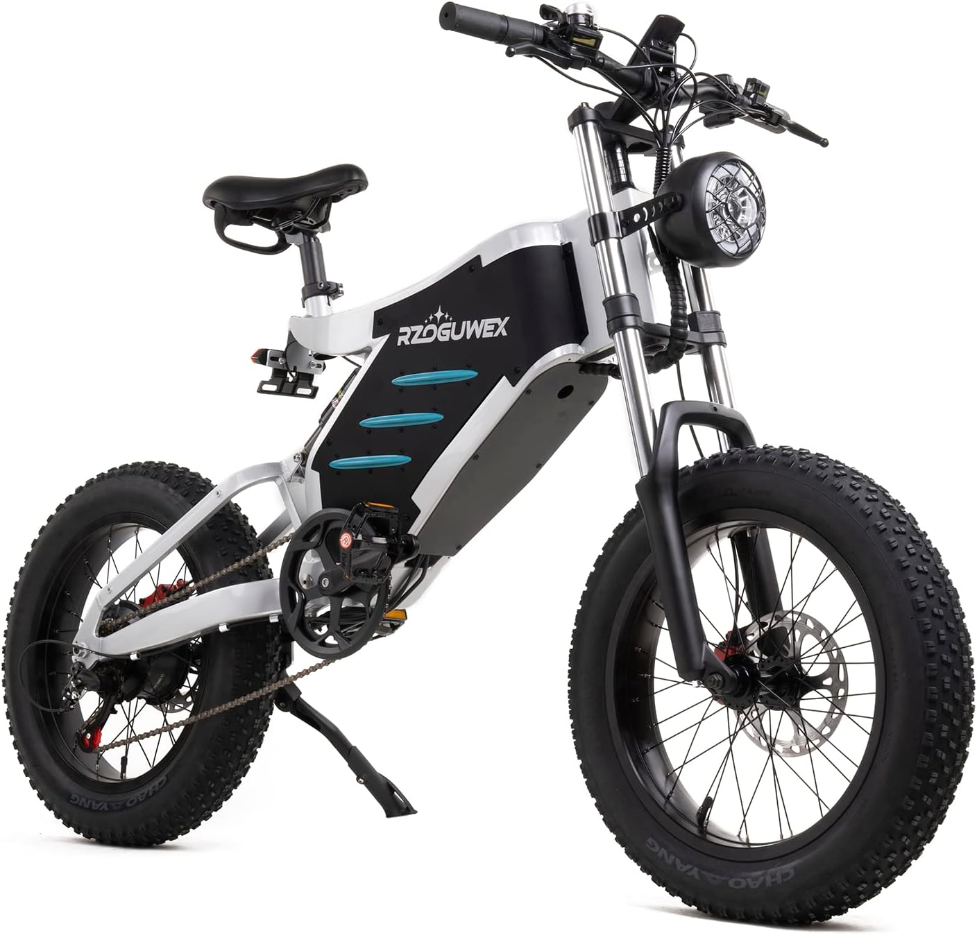 RZOGUWEX Electric Bicycle, 20 Inch Off-Road EBIKE for Adults with Removable 48V 25Ah Lithium-Ion Battery, 7-Speed ​​Snow Bike with Double Shock Absorbers and Brushless Motor