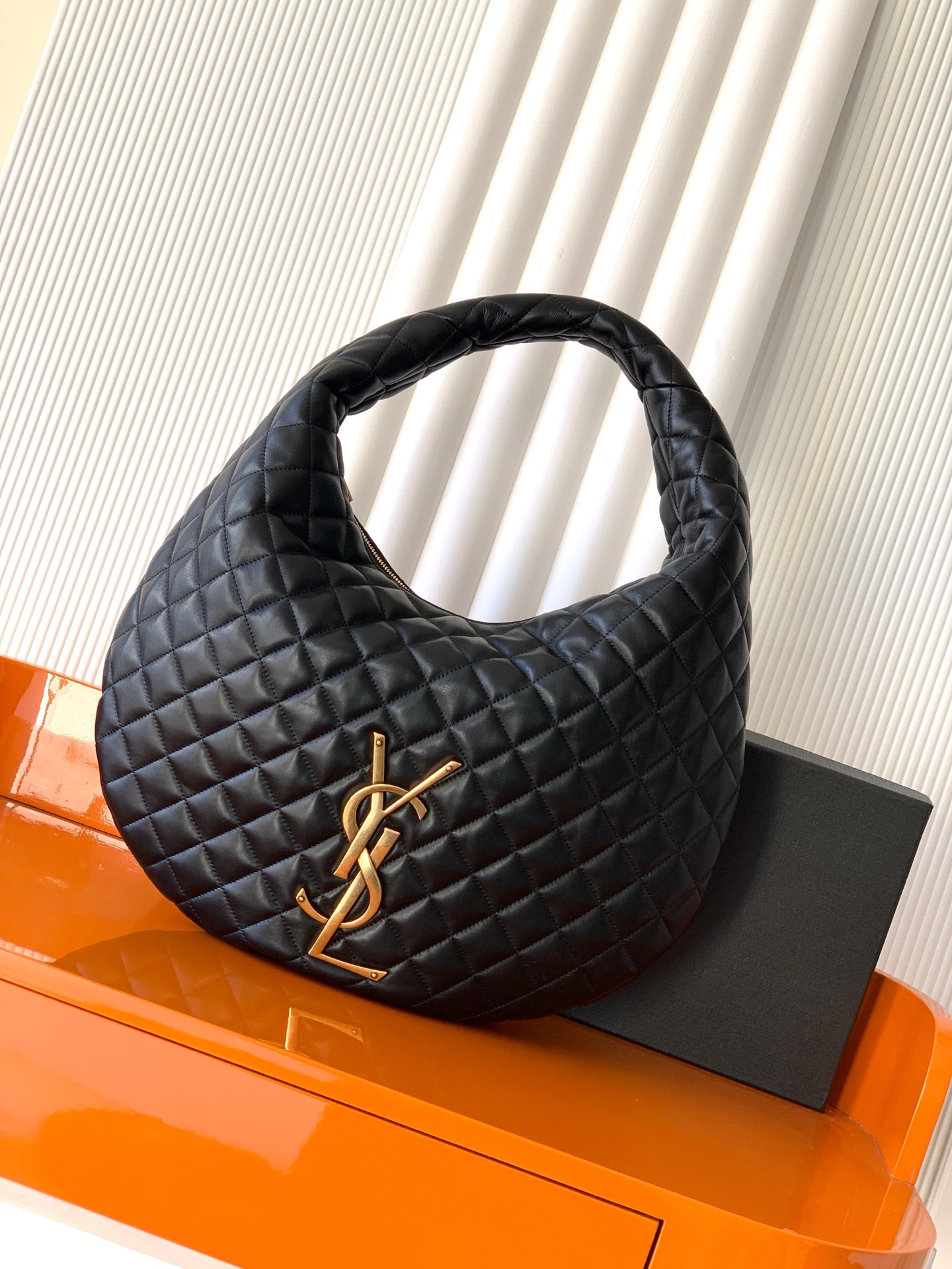 Saint Laurent Black Quilted Nappa Icare Hobo 858160