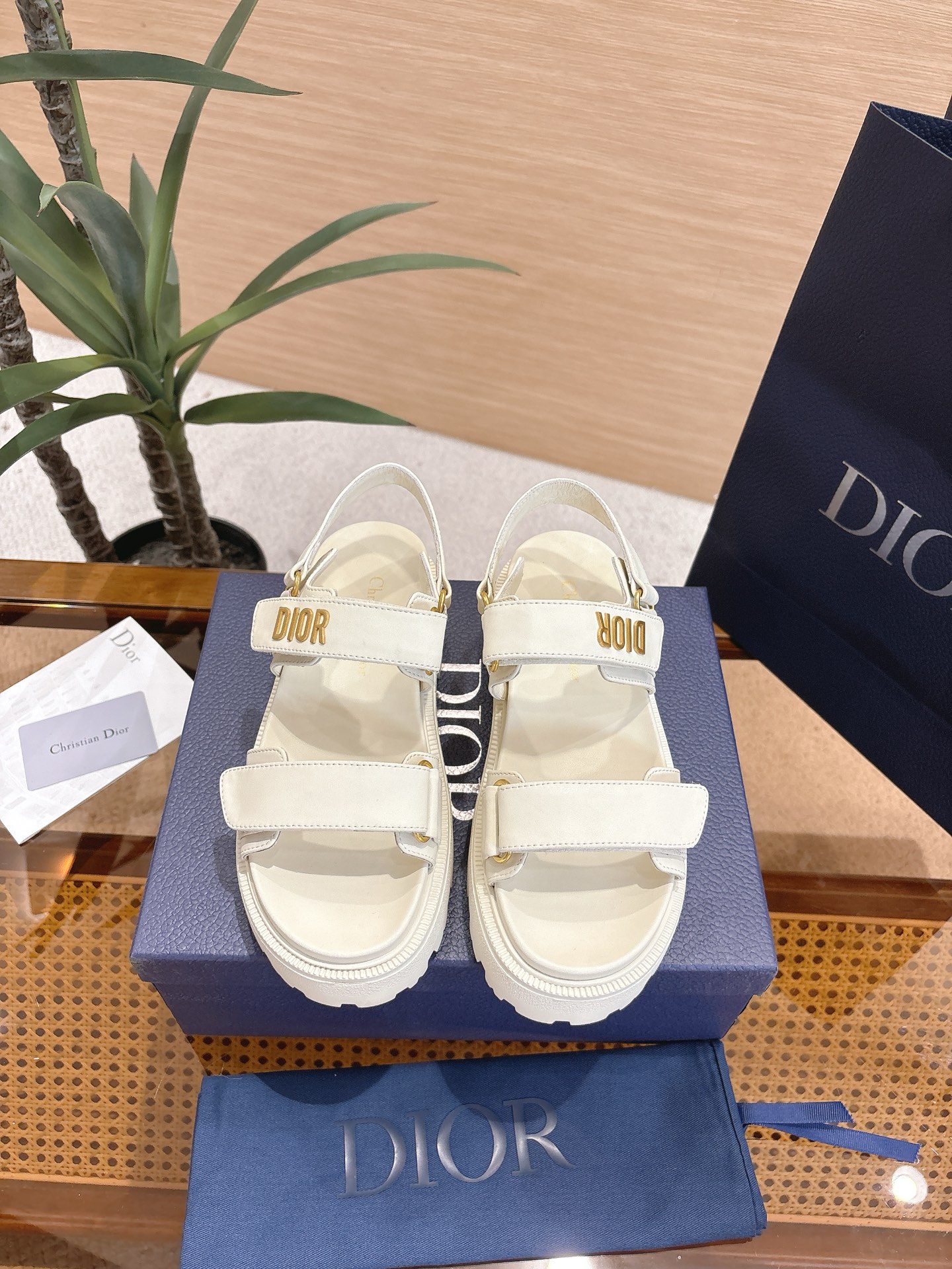 Dior Dioract Leather Platform Sandal