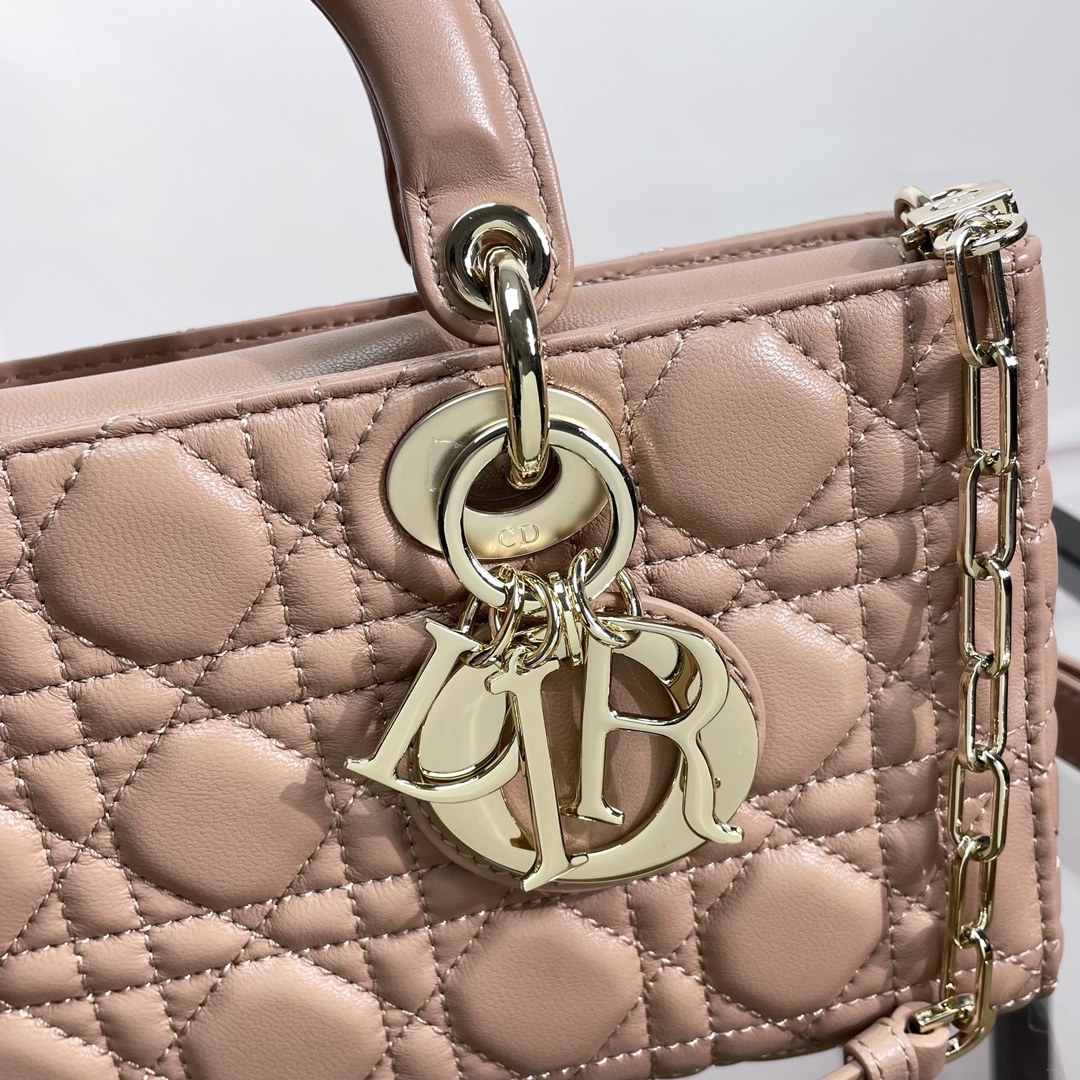 Dior Medium Lady D-Joy Bag in Powder Pink Cannage Lambskin
