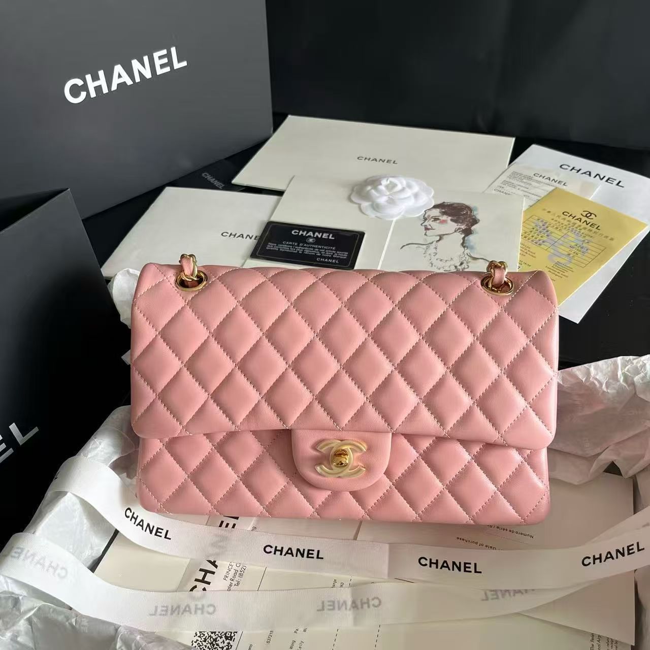 Chanel Classic 11.12 Handbag in Pink Lambskin