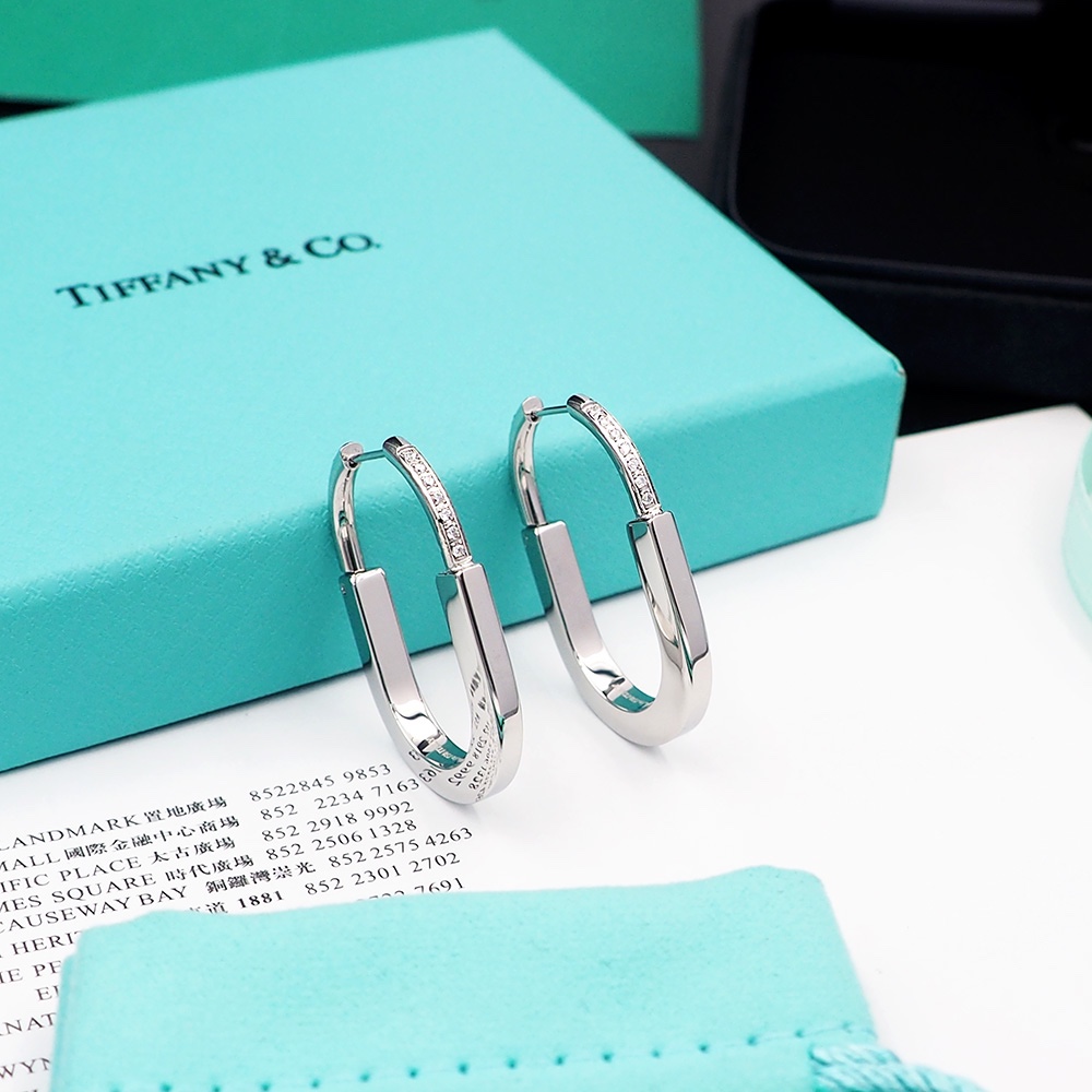 Tiffany Small  Lock Earrings-Silver