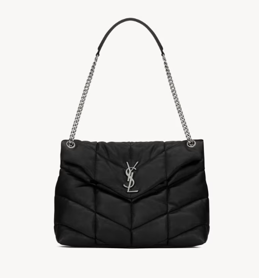 Saint Black Lambskin Medium Puffer Bag 577475