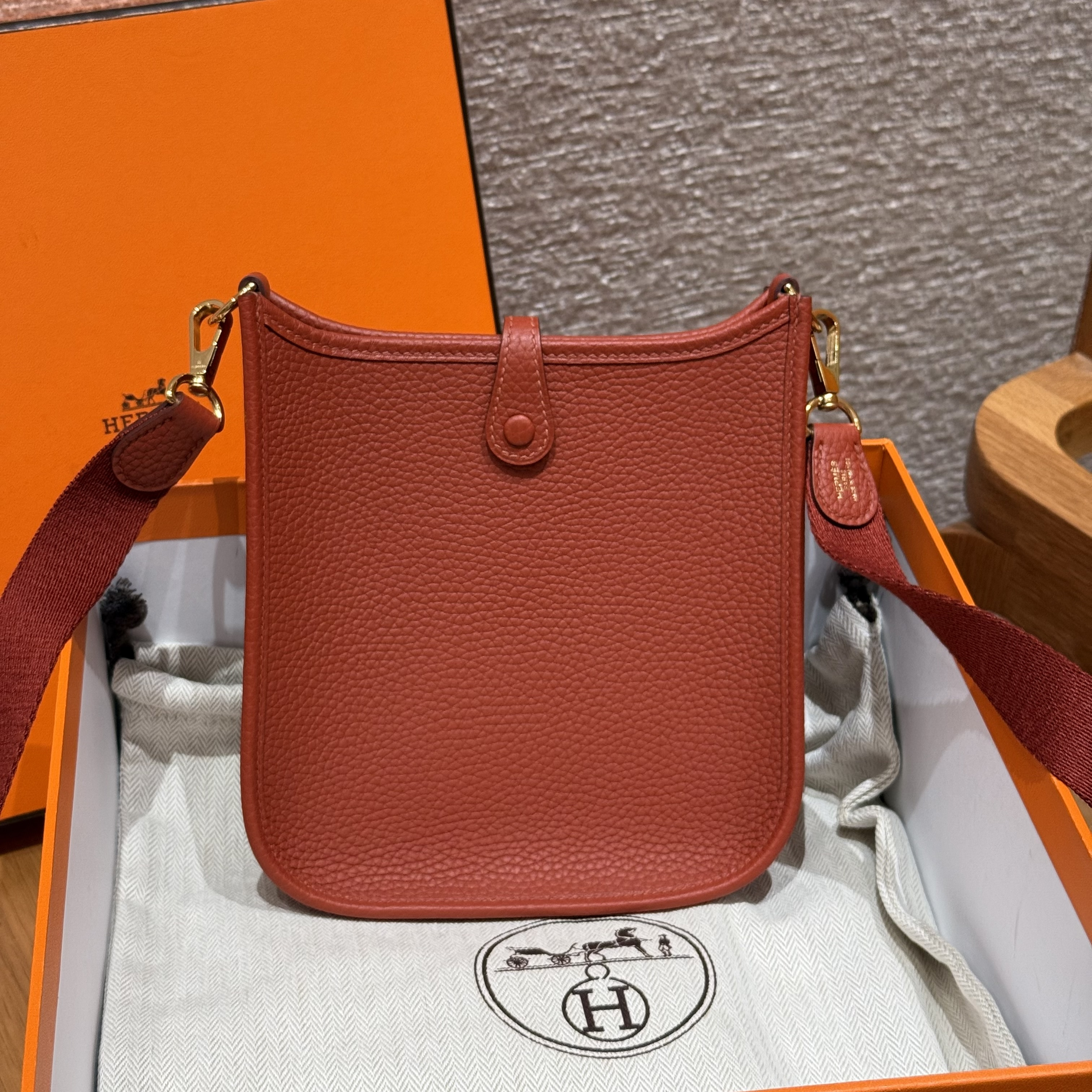 Hermes Brique Clemence Mini Evelyne 16