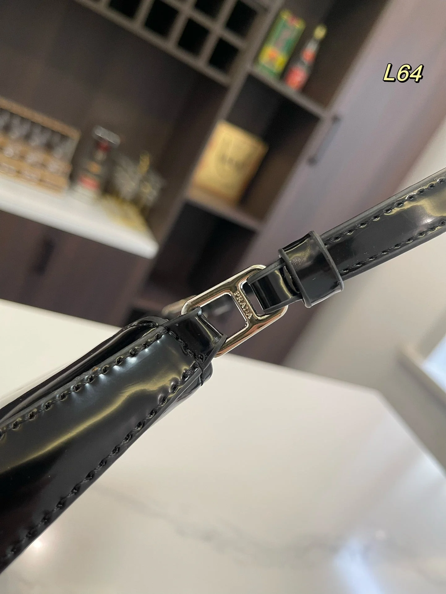 Prada 30 CLEO SHOULDER BAG IN BLACK BRUSHED LEATHER