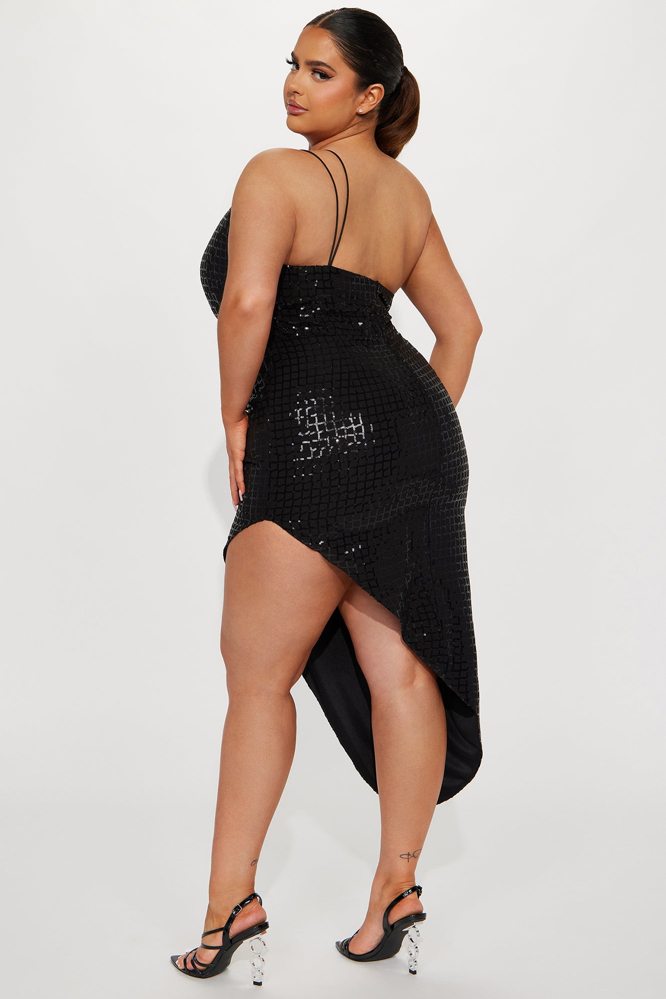 Samba Street One Shoulder Midi Dress - Black