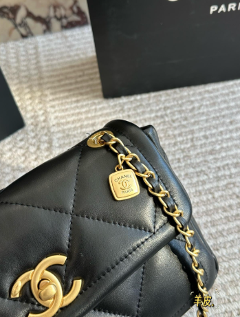 CHANEL small sheepskin flap bag